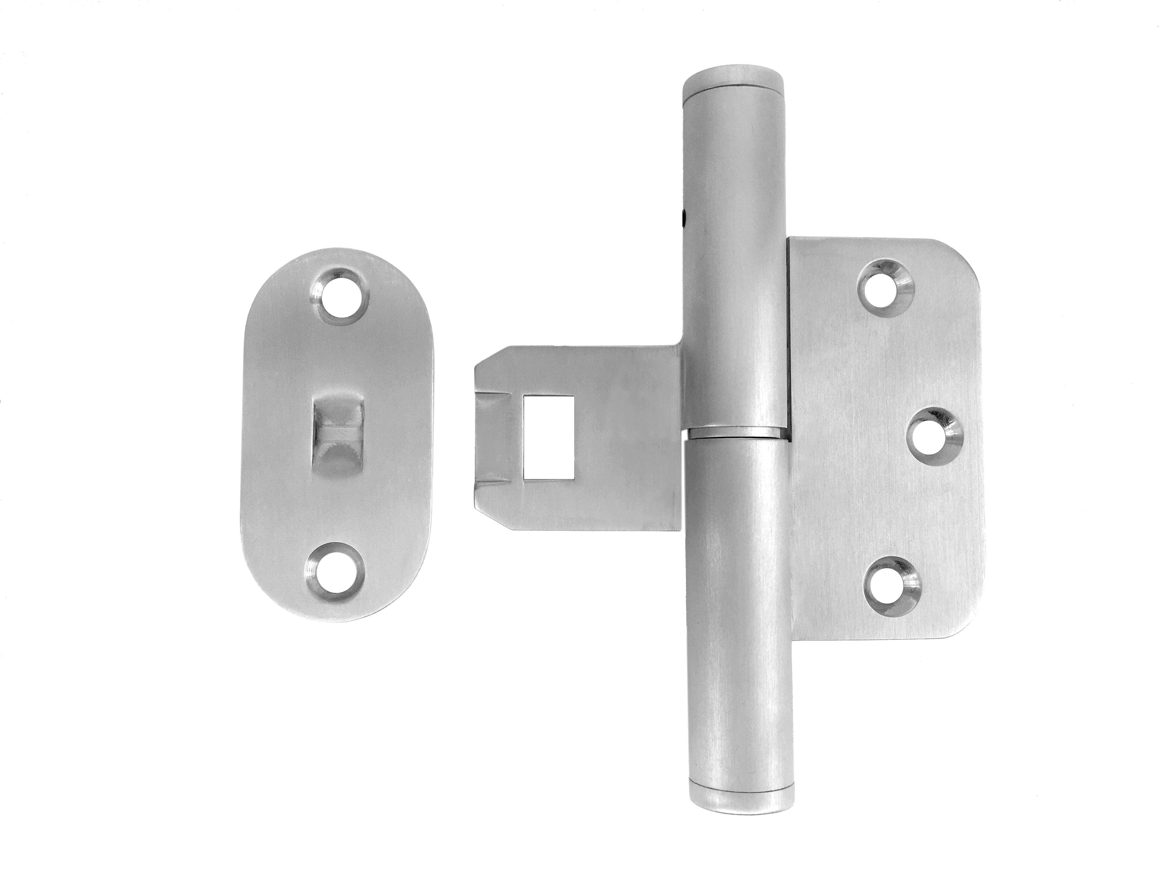 Hamborg snap-on dørhængsel, mat forniklet