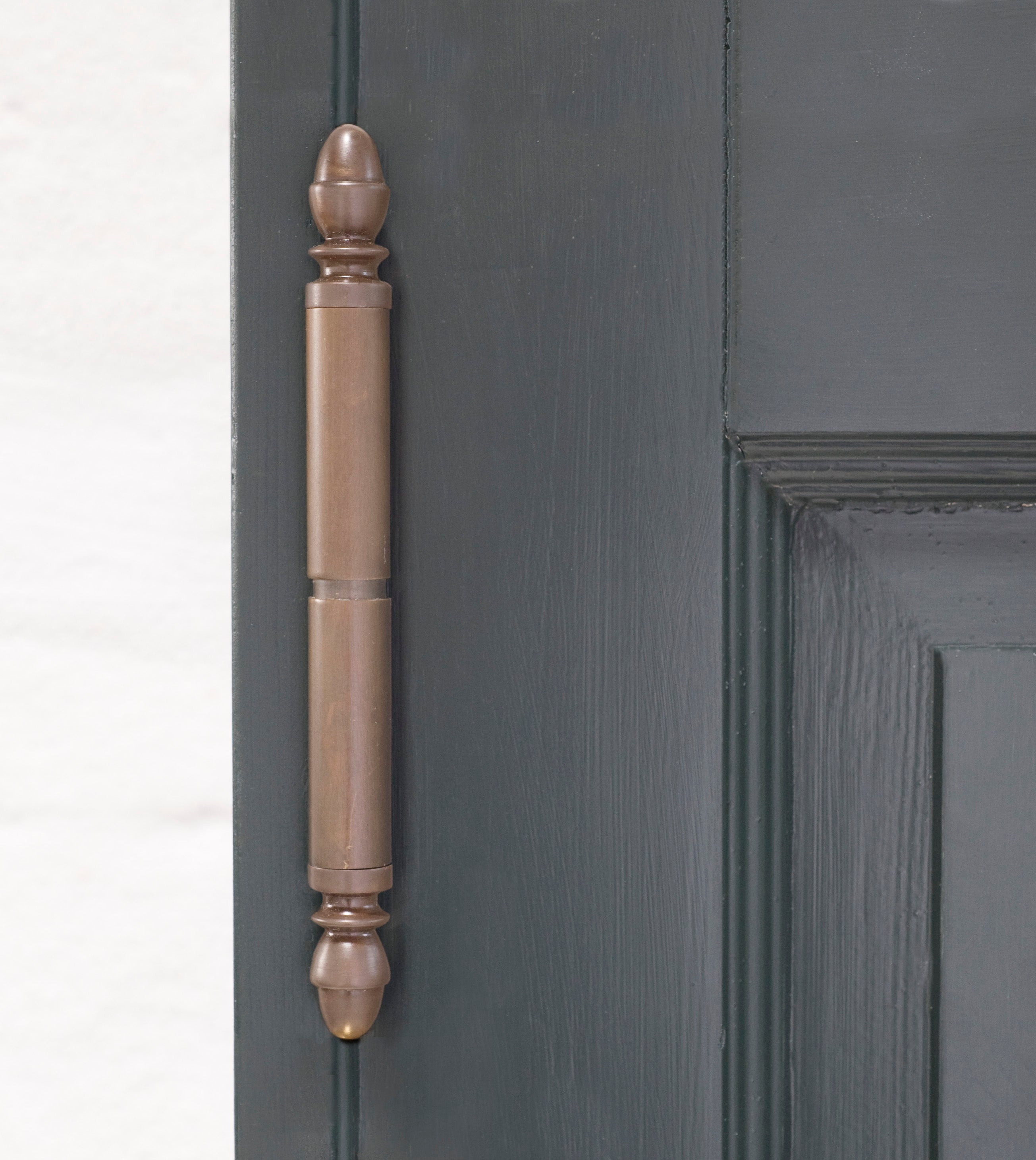 Løs knop til Hamborg snap-on dørhængsel, agern i bruneret messing (2 stk.)