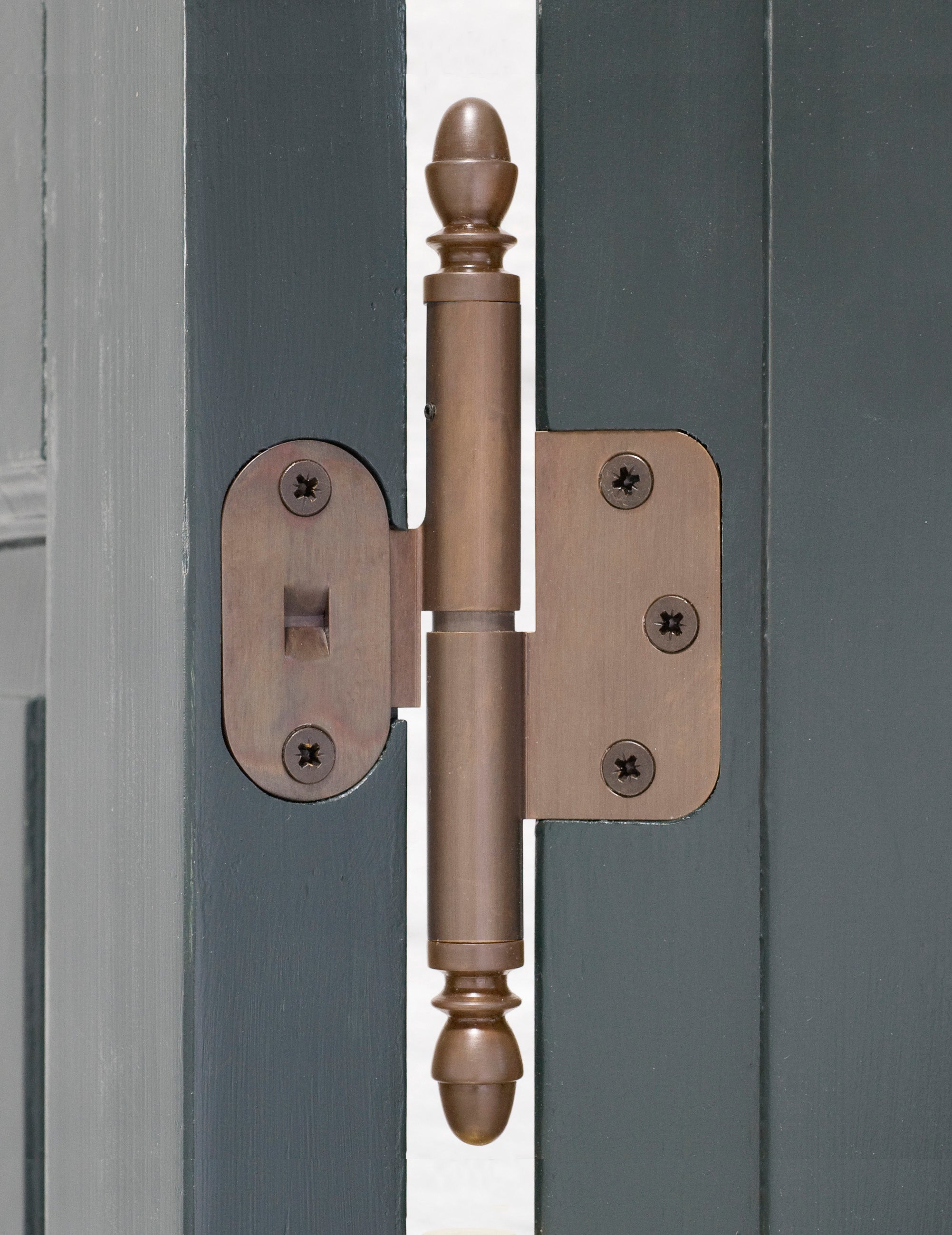 Løs knop til Hamborg snap-on dørhængsel, agern i bruneret messing (2 stk.)