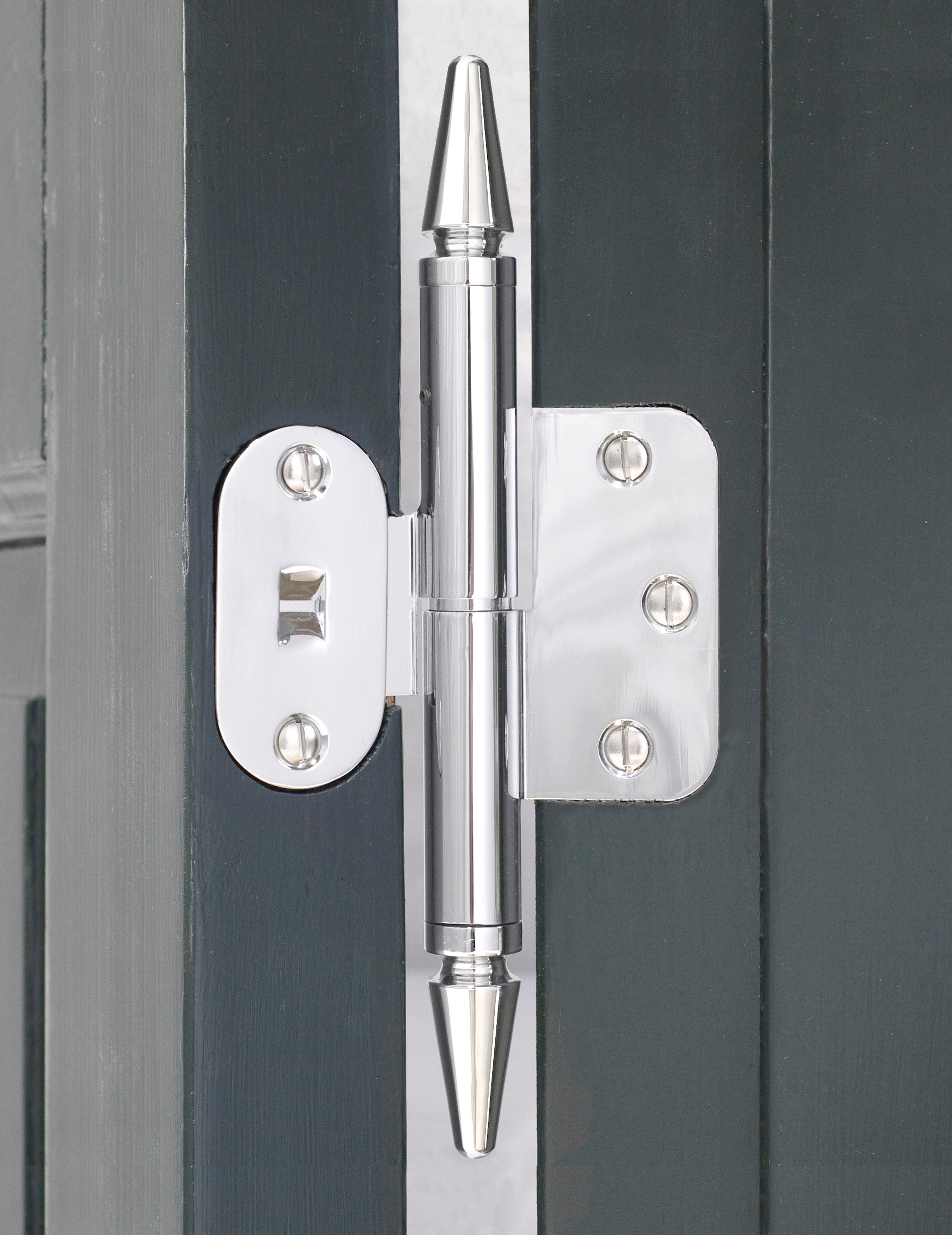 Løs knop til Hamborg snap-on dørhængsel, spids i krom (2 stk.)