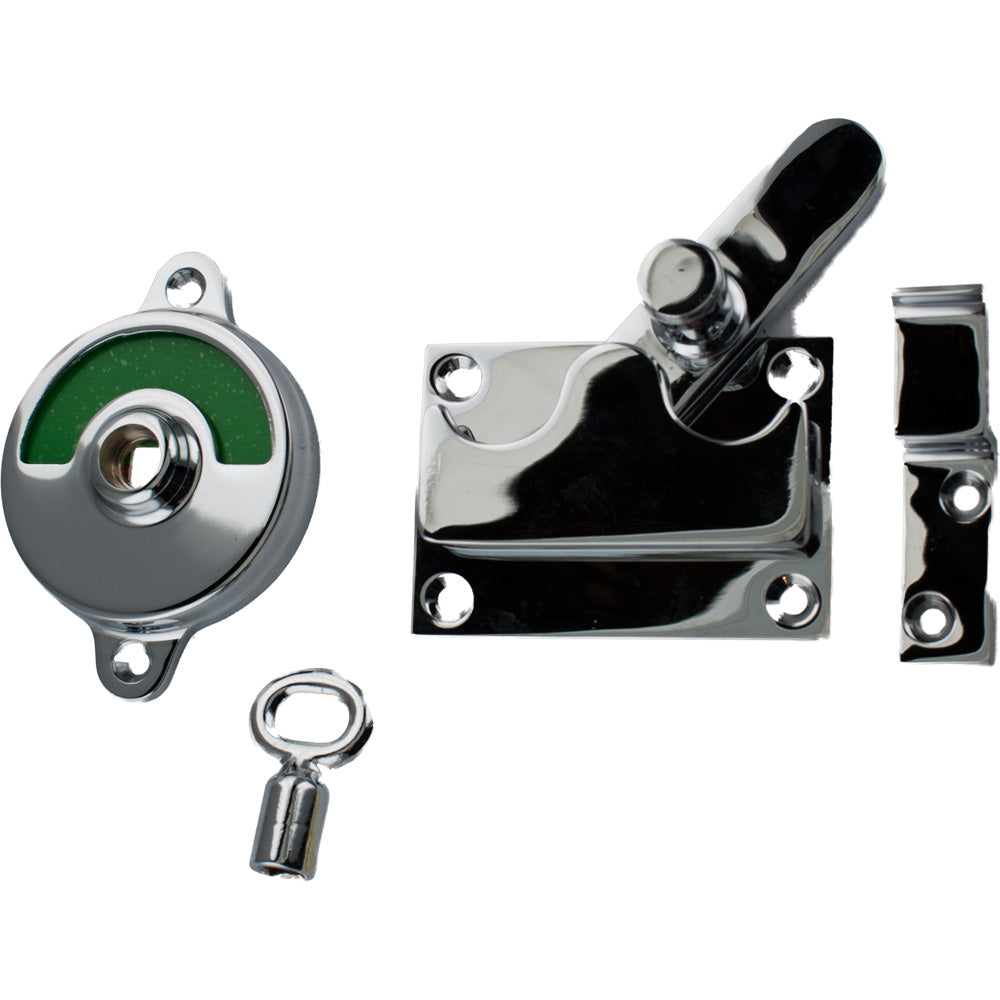 Toiletlås 1018 m/markering til indadgående døre, blank forkromet • KYNER & Co