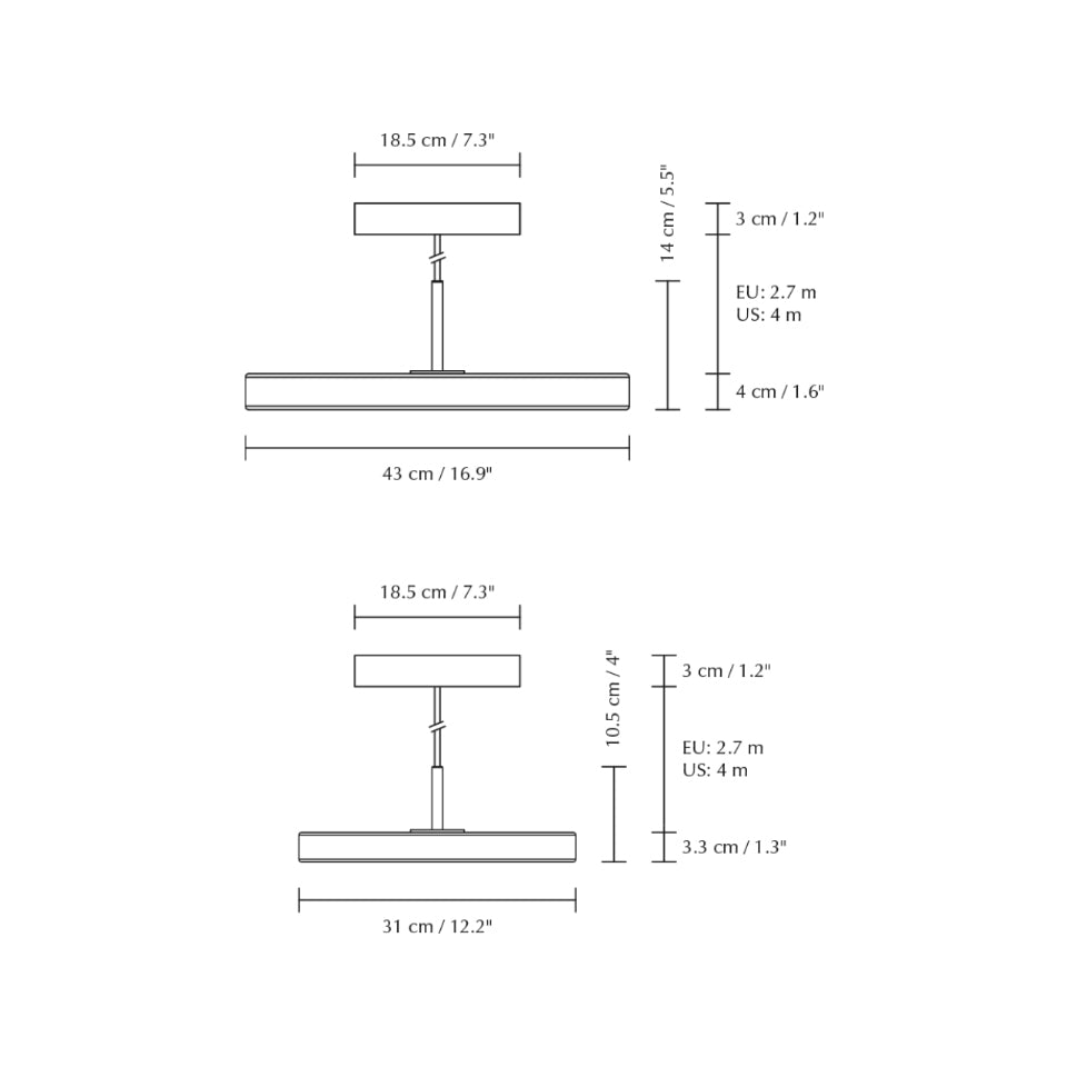 Asteria pendel, blå og sort • UMAGE
