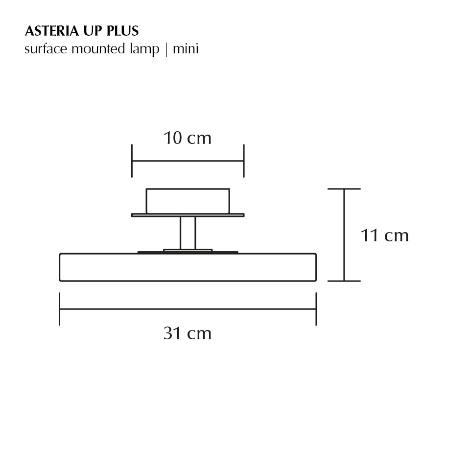 Asteria Up Plus loftlampe, hvid og messing • UMAGE