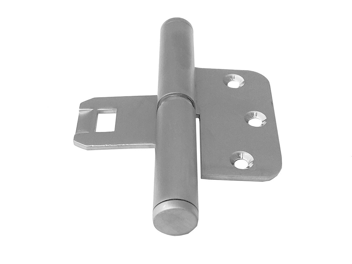 Hamborg snap-on dørhængsel, mat forniklet