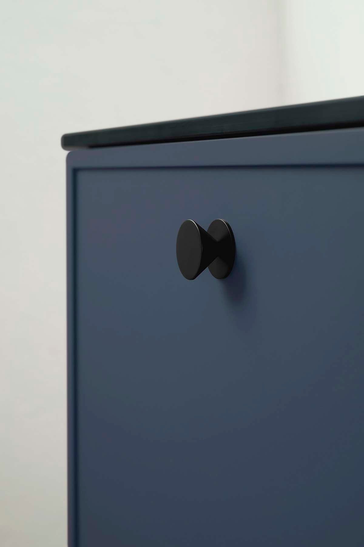 ORBIT knop, zink, sort • Furnipart