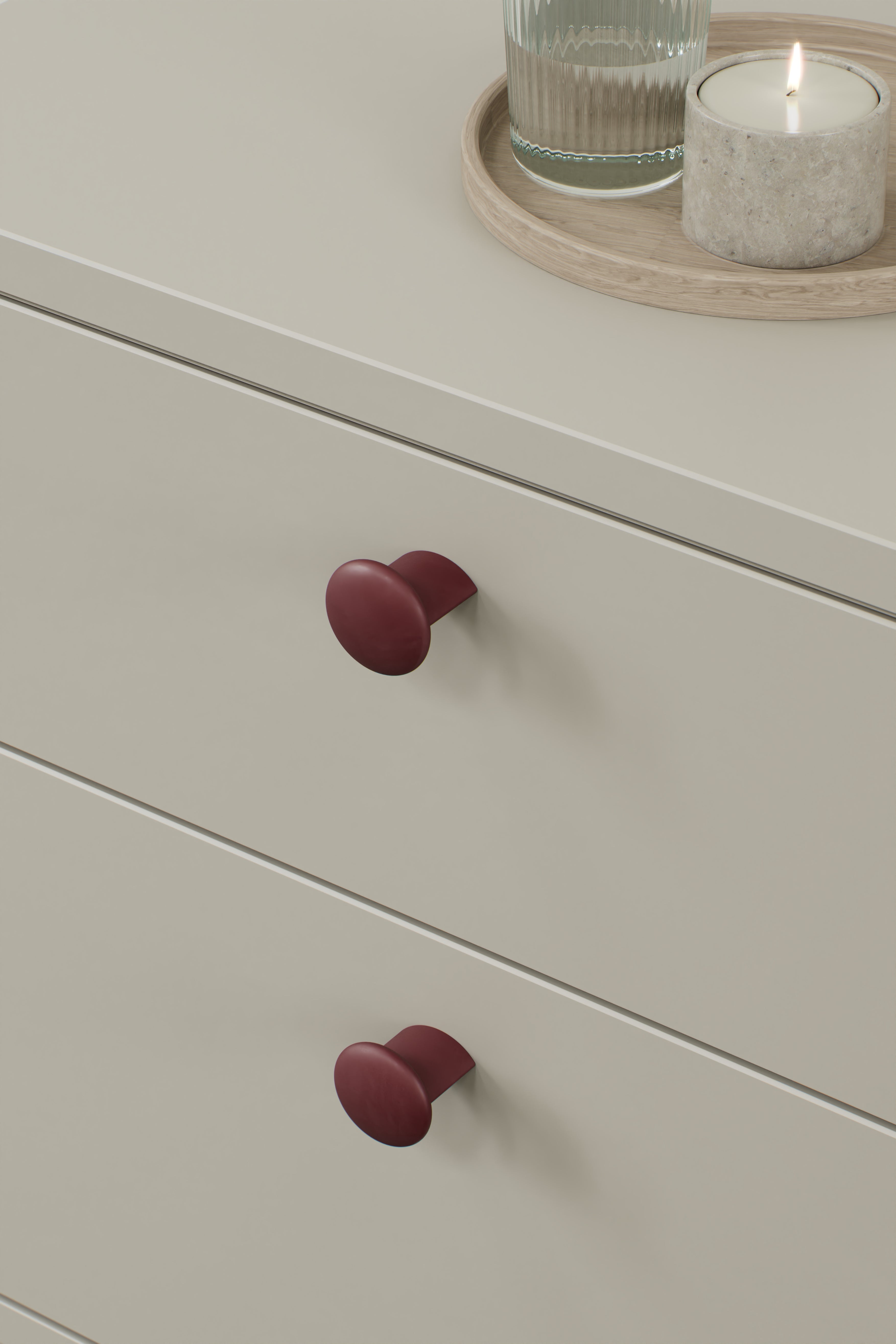 VOLUMI knop, OceanIX plastix, rød • Furnipart