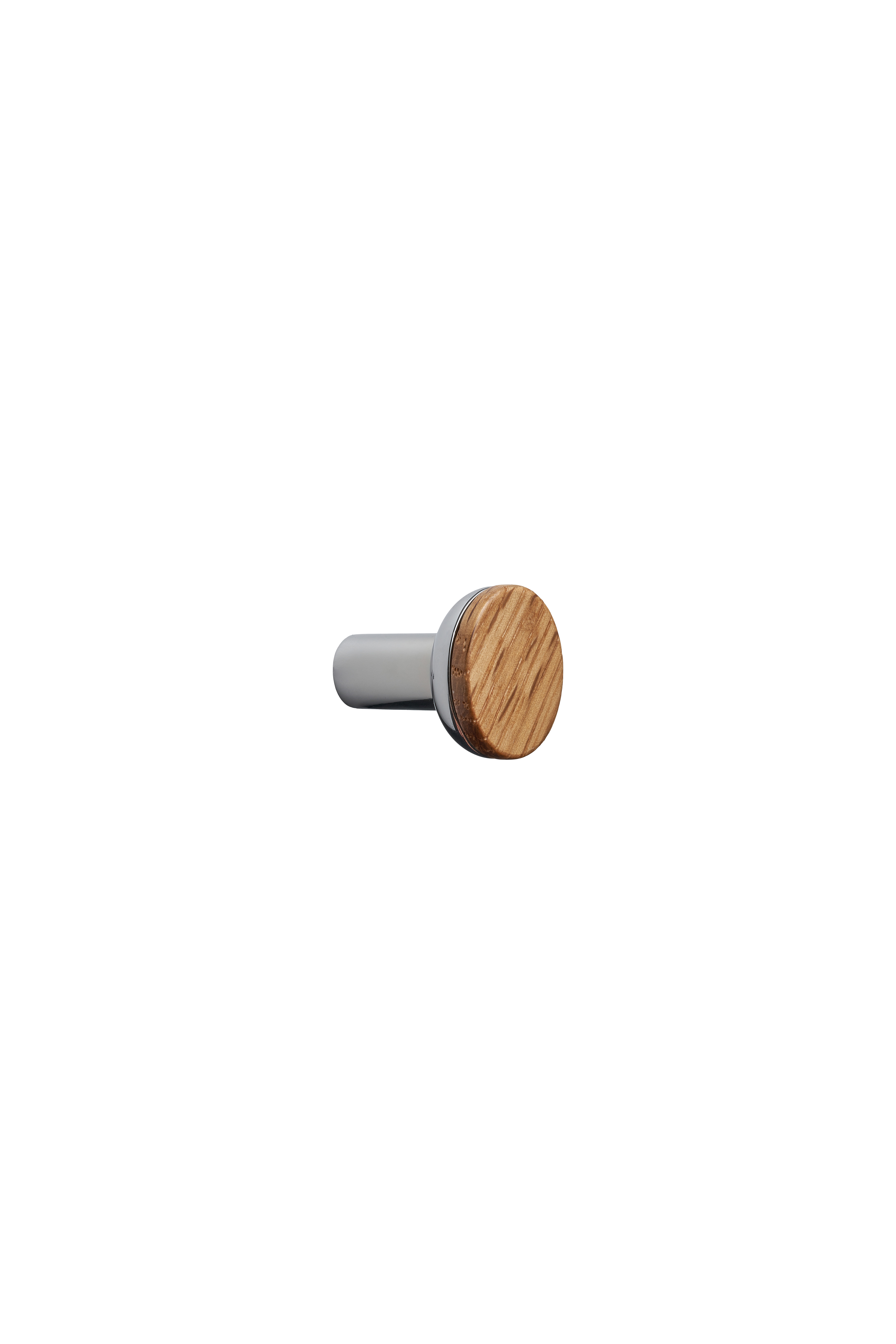 BIS knop, eg FSC 100% og zink, krom og træ • Furnipart