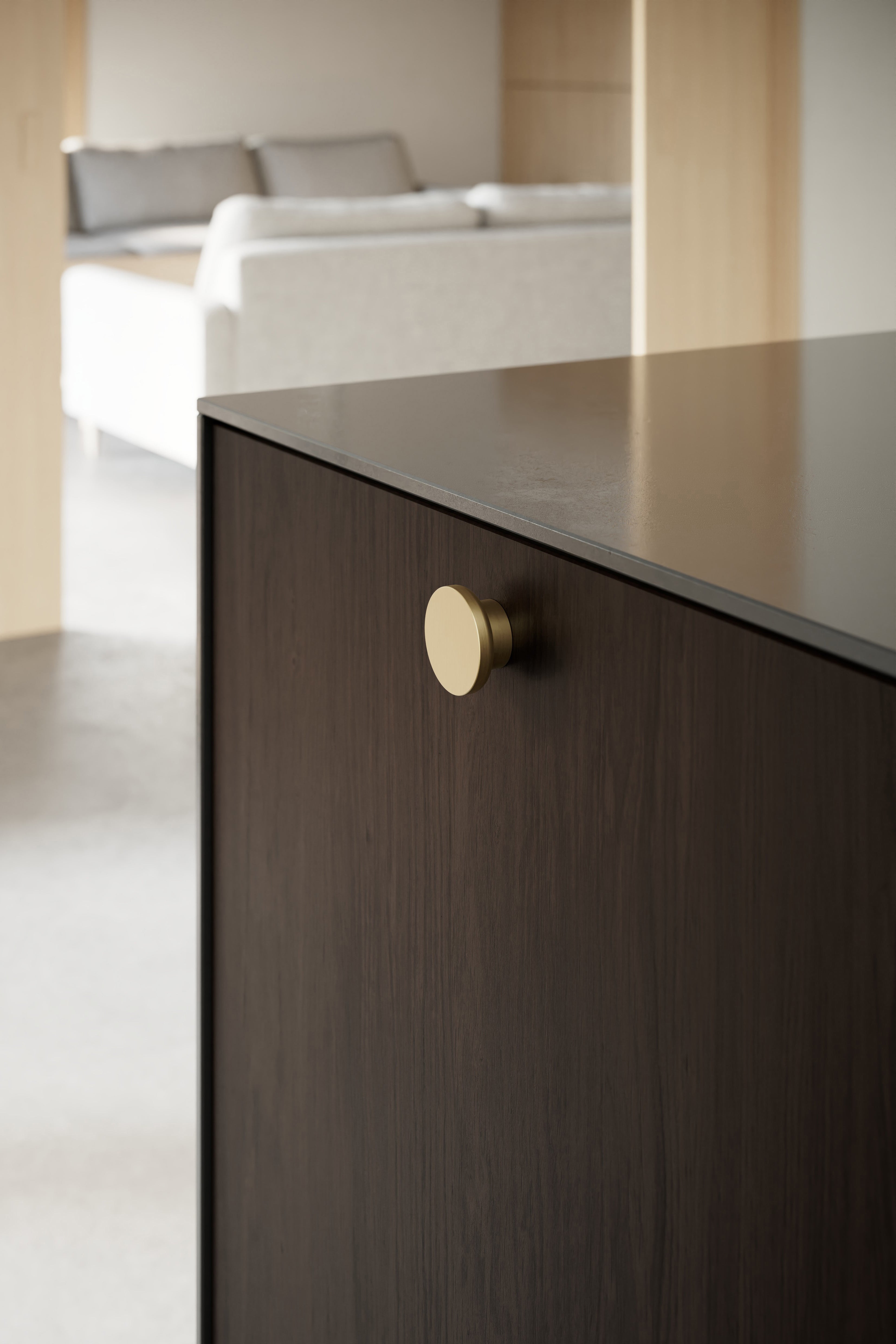 CIRCLE knop, zink, messing • Furnipart