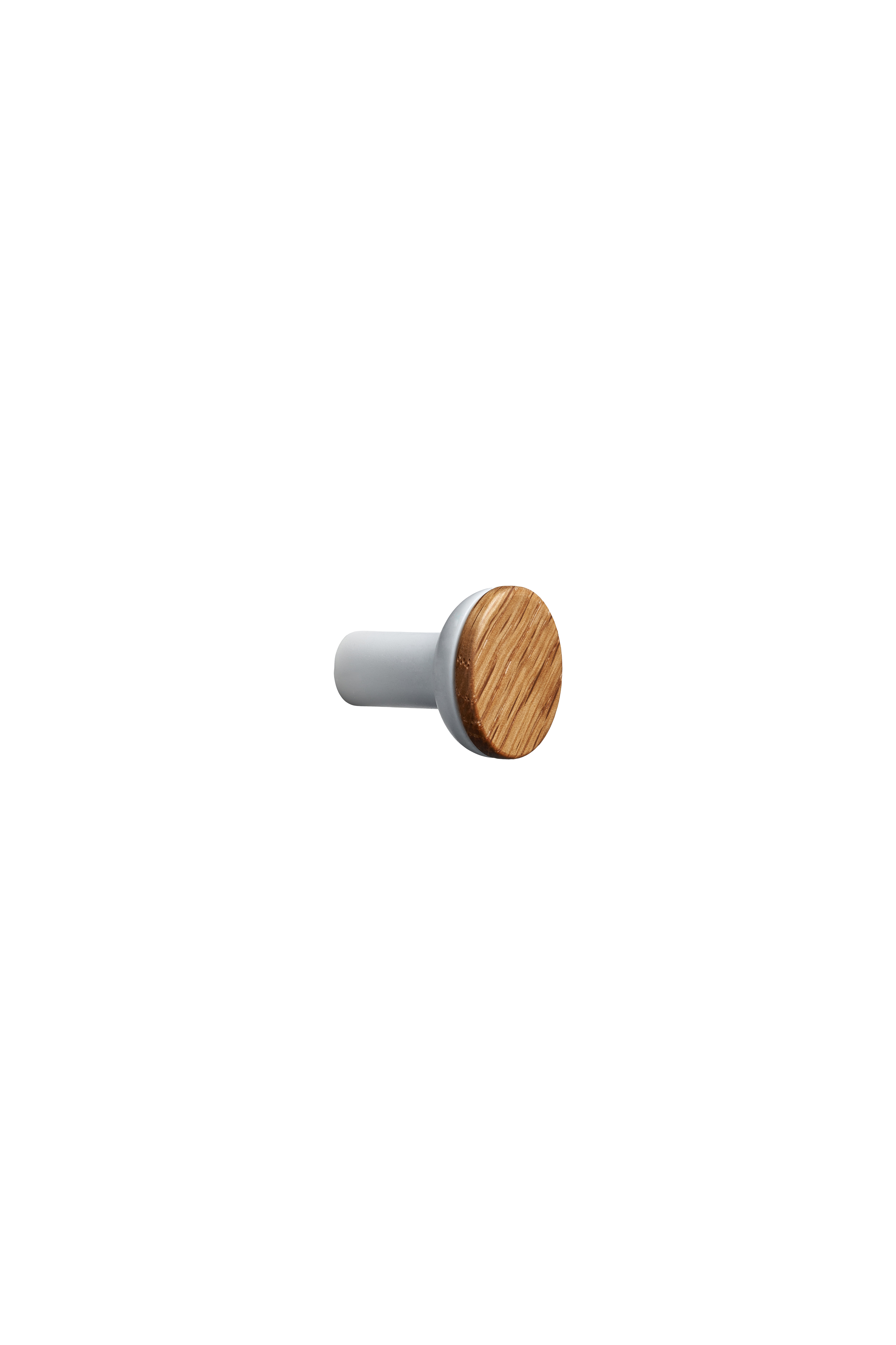 BIS knop, eg FSC 100% og zink, hvid og træ • Furnipart