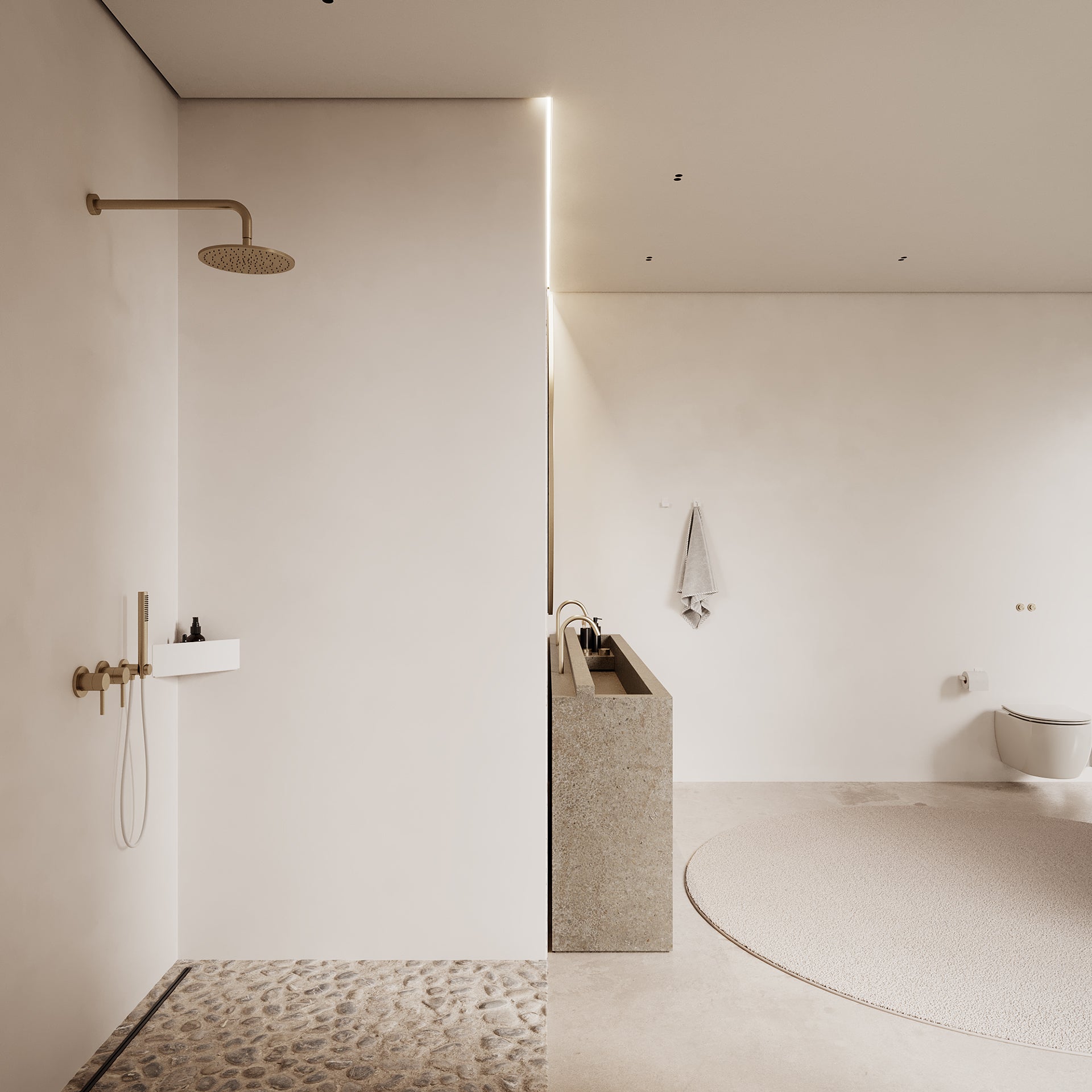 Brusehylde hjørne, hvid • NICHBA