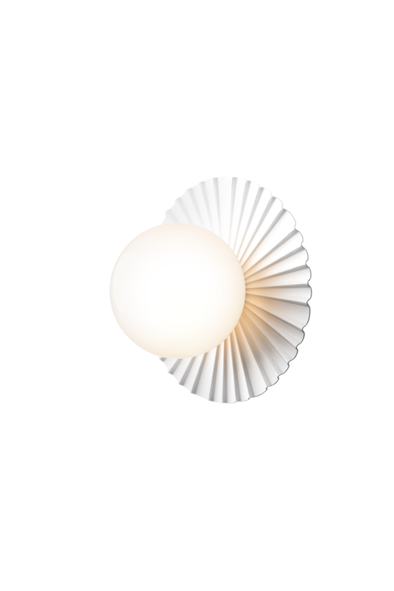 Liila Muuse væg- og loftlampe, hvid / opal • NUURA