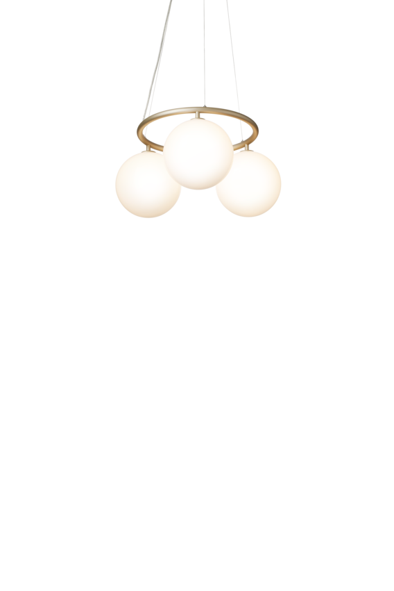 Miira 3 Circular lysekrone, brass / opal • NUURA