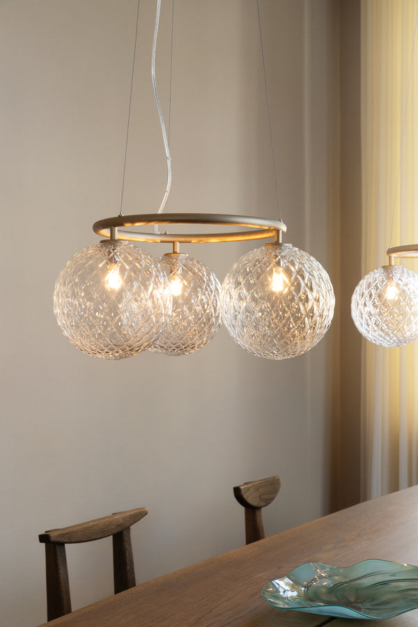 Miira 3 Circular lysekrone, brass / optic clear • NUURA