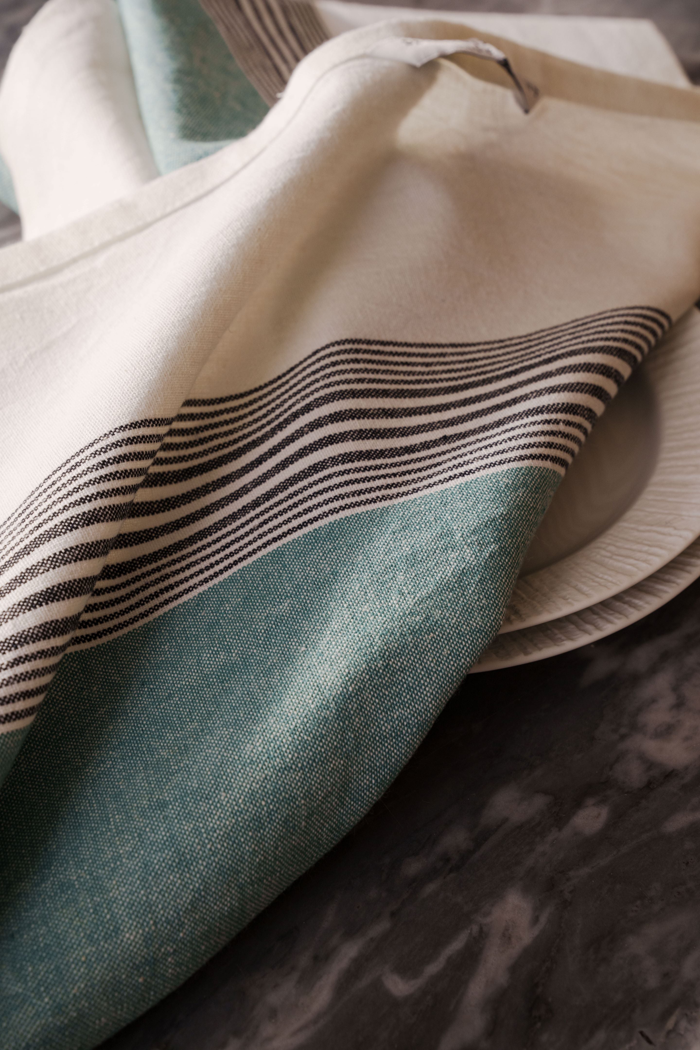 Viskestykker (2 stk.), blå/sort/hvid • NORDICMODERN