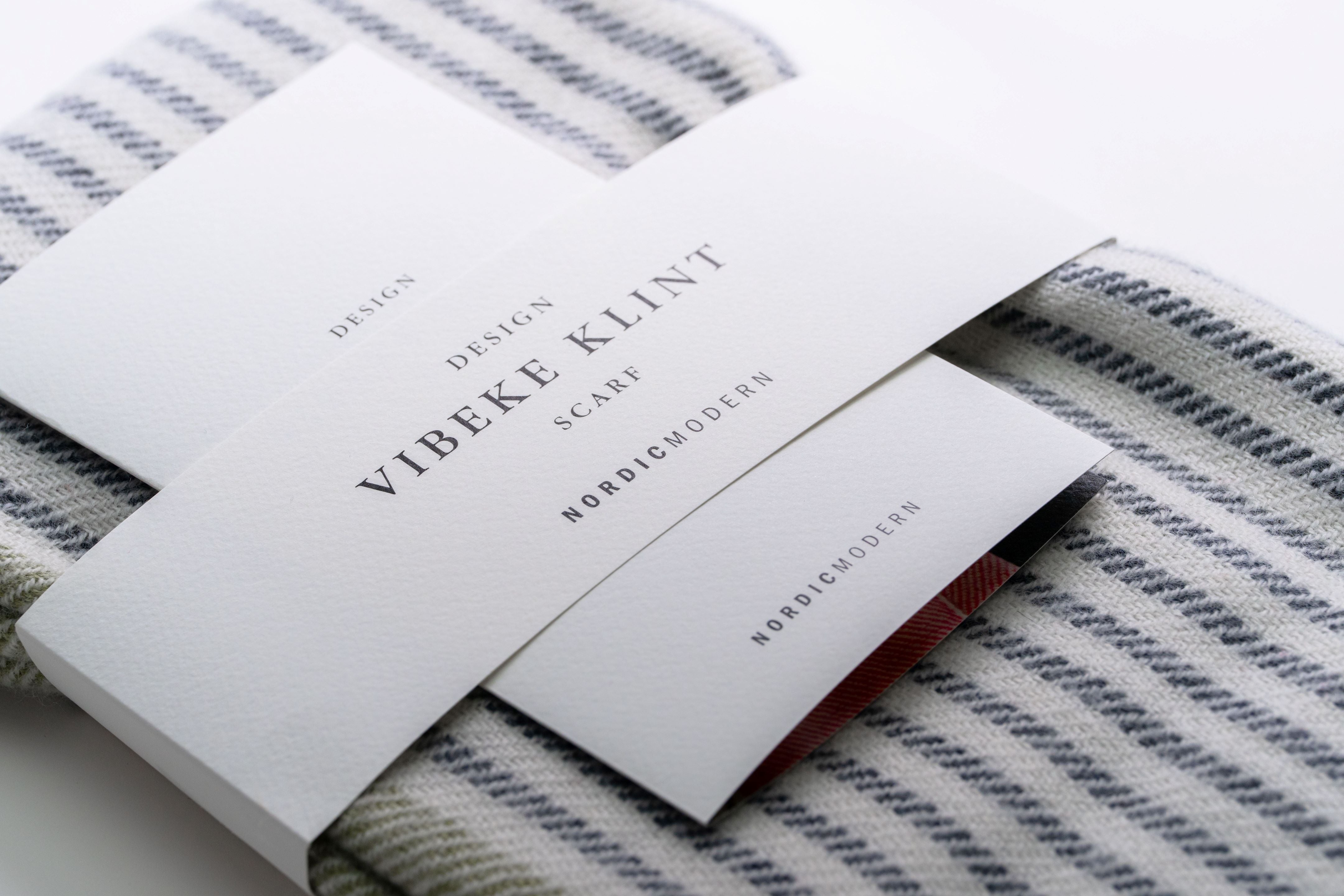 Tørklæde, grøn/sort/hvid • NORDICMODERN