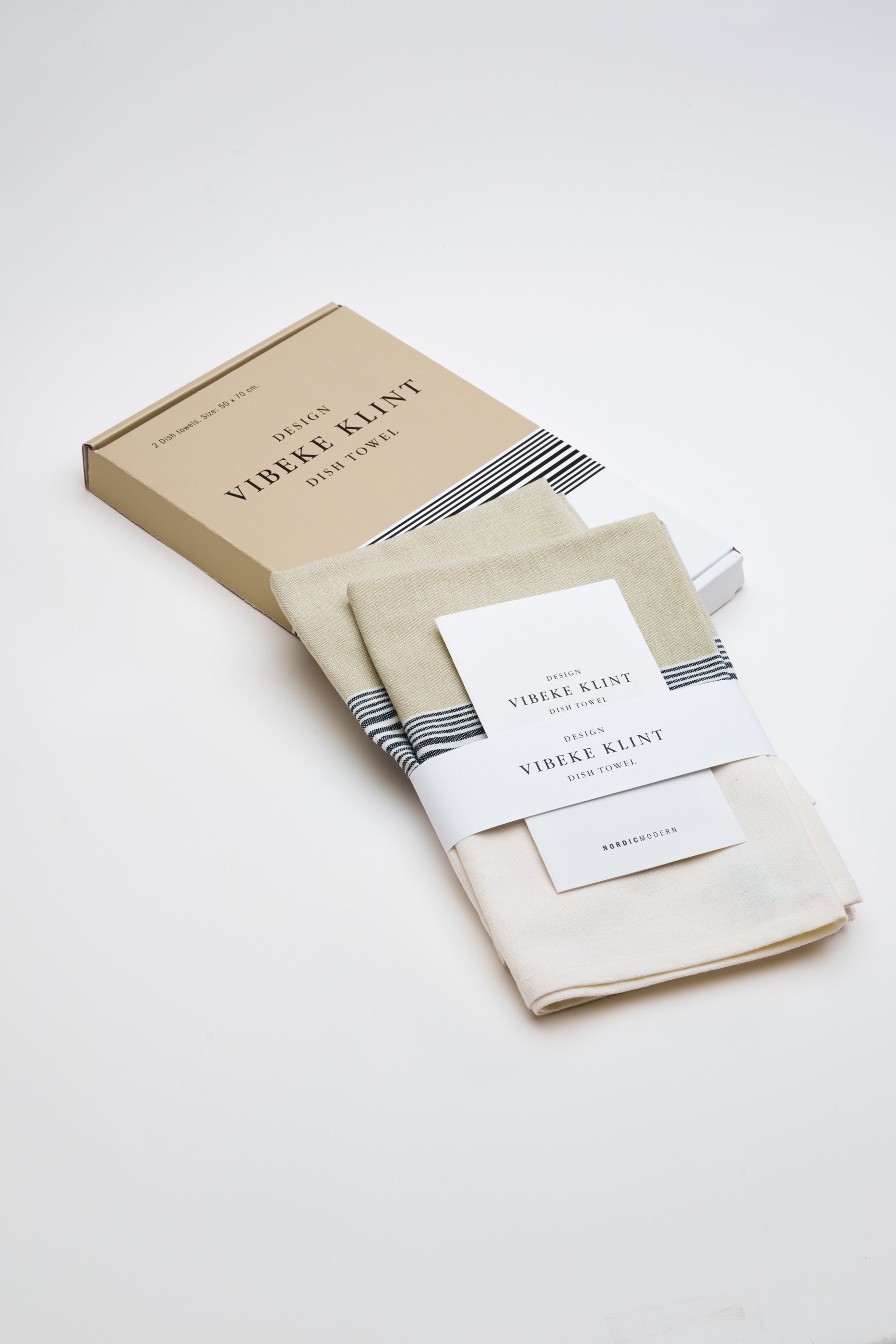 Viskestykker (2 stk.), oliven/sort/hvid • NORDICMODERN