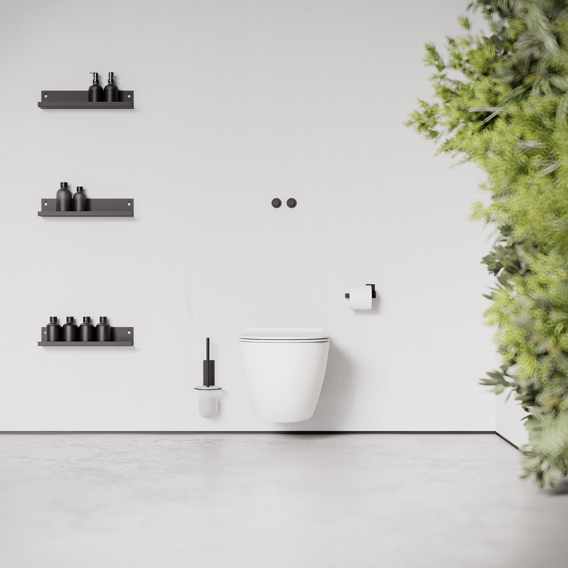 Toiletbørste, sort • NICHBA