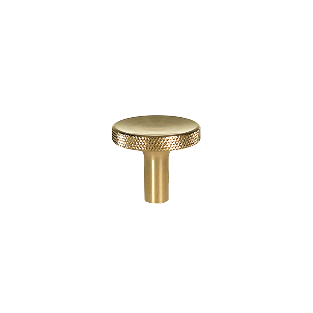 Søllerød • Møbelknop med diamond cut, blank messing uden lak