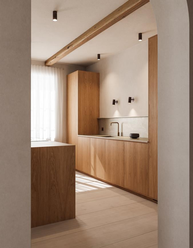 Patrone Recessed Small væglampe med dækplade, bruneret messing • Thorup Copenhagen
