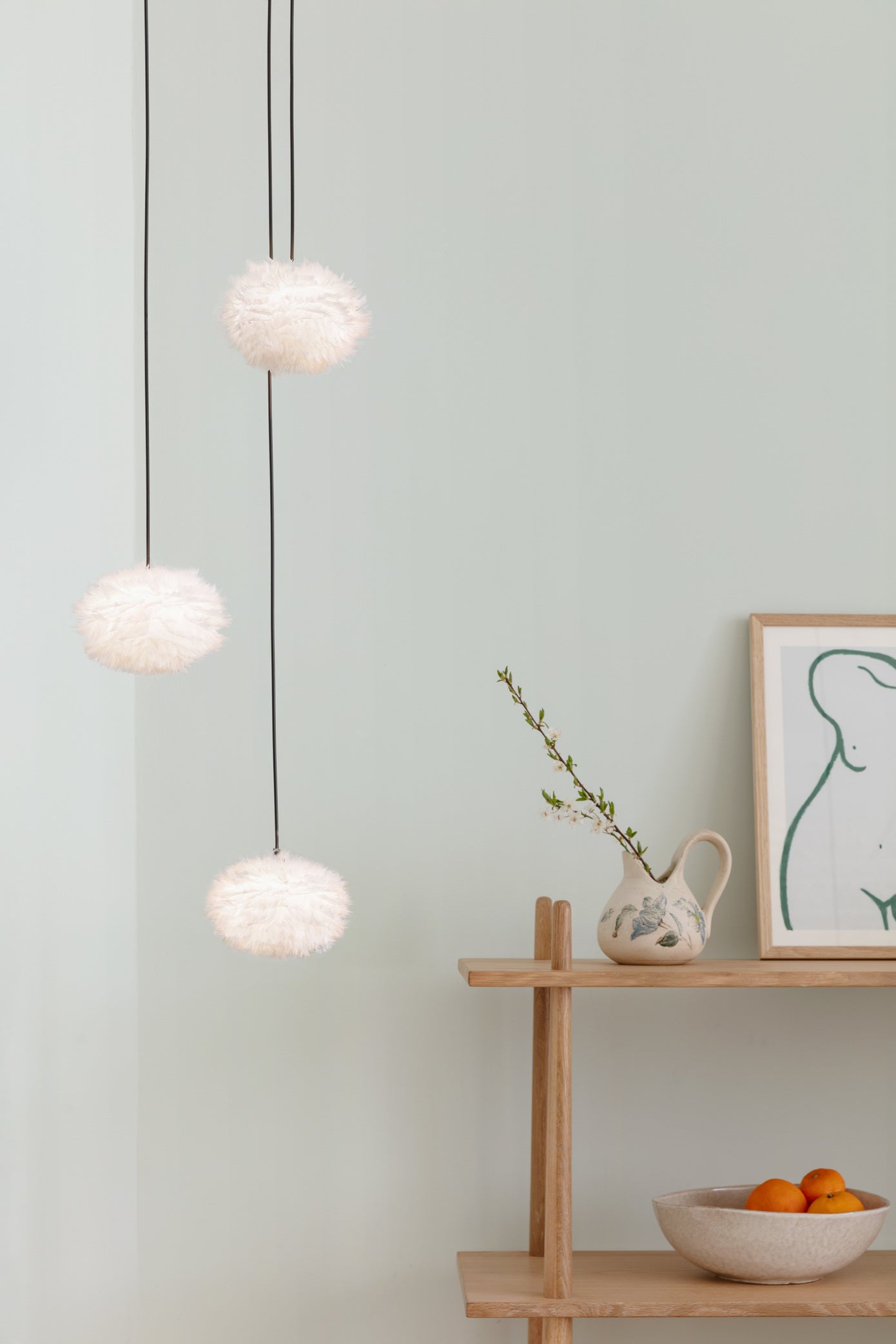 Eos Nano Cluster 3 pendel med roset mini, hvid og sort • UMAGE