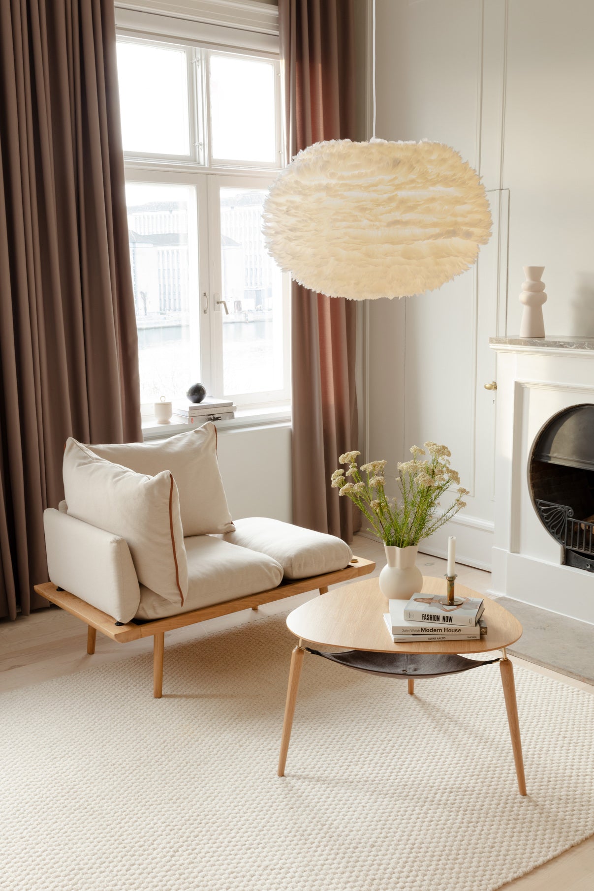 Eos pendel med roset, hvid • UMAGE