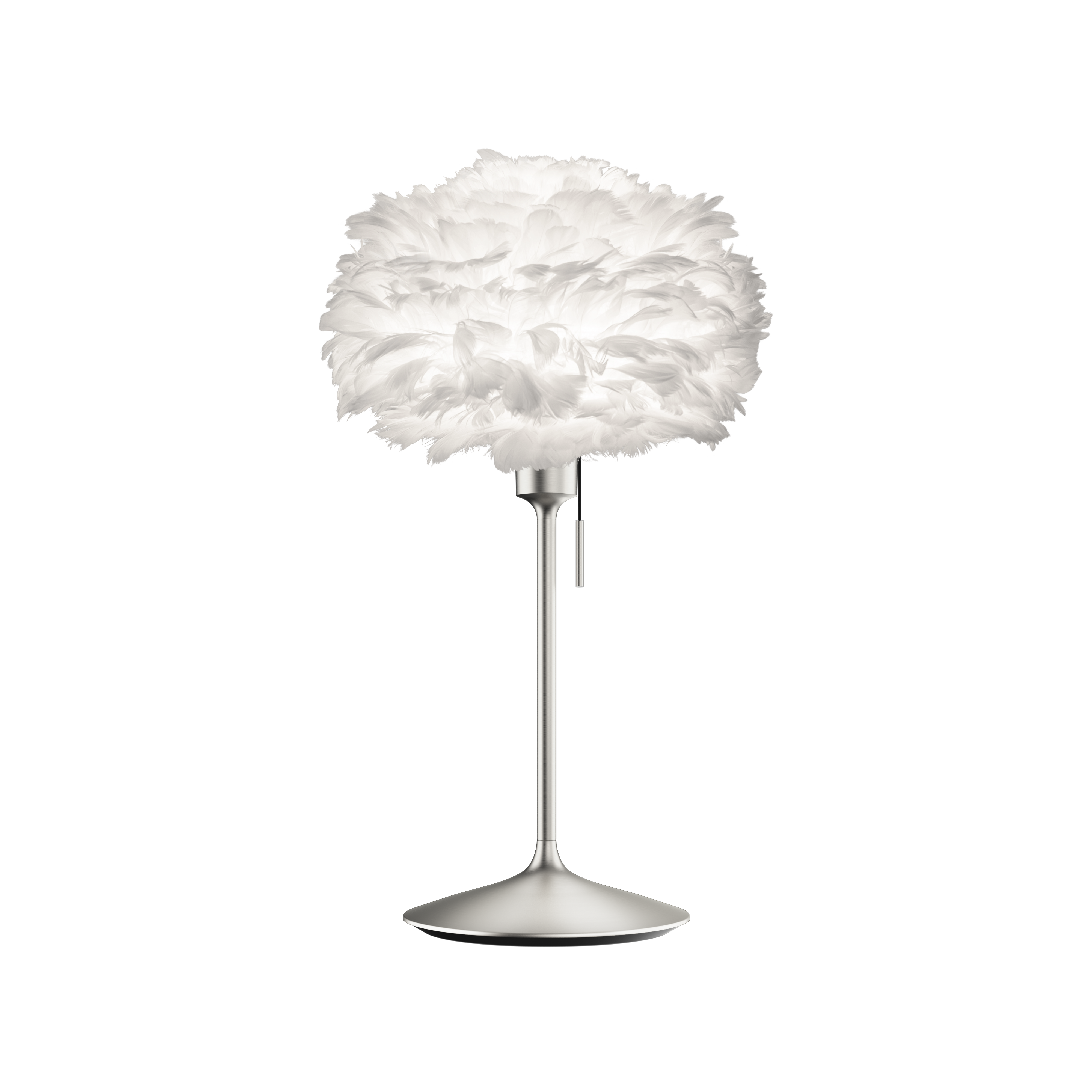 Eos bordlampe, hvid og børstet stål look • UMAGE