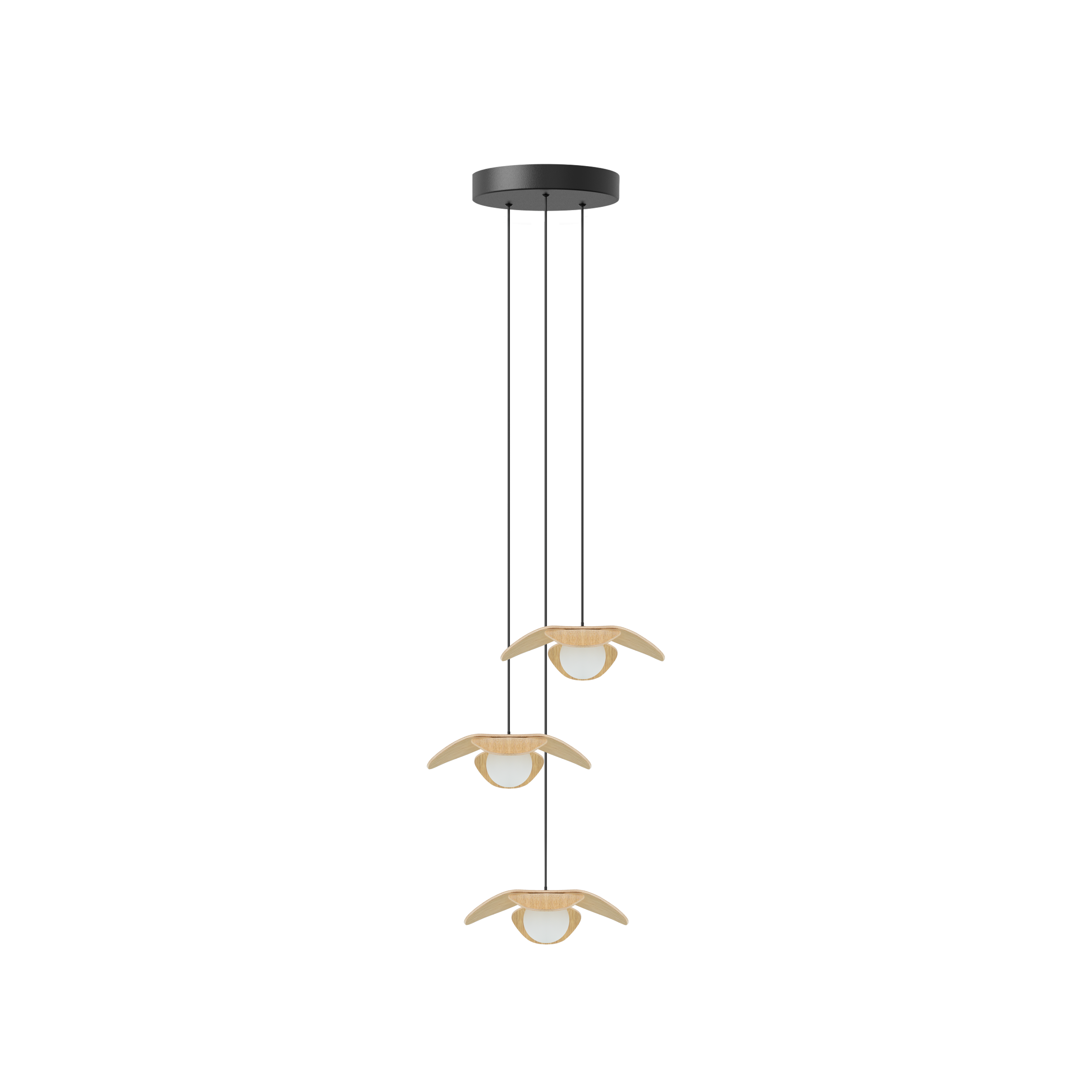 Forget Me Not Cluster 3 pendel med roset, egetræ • UMAGE