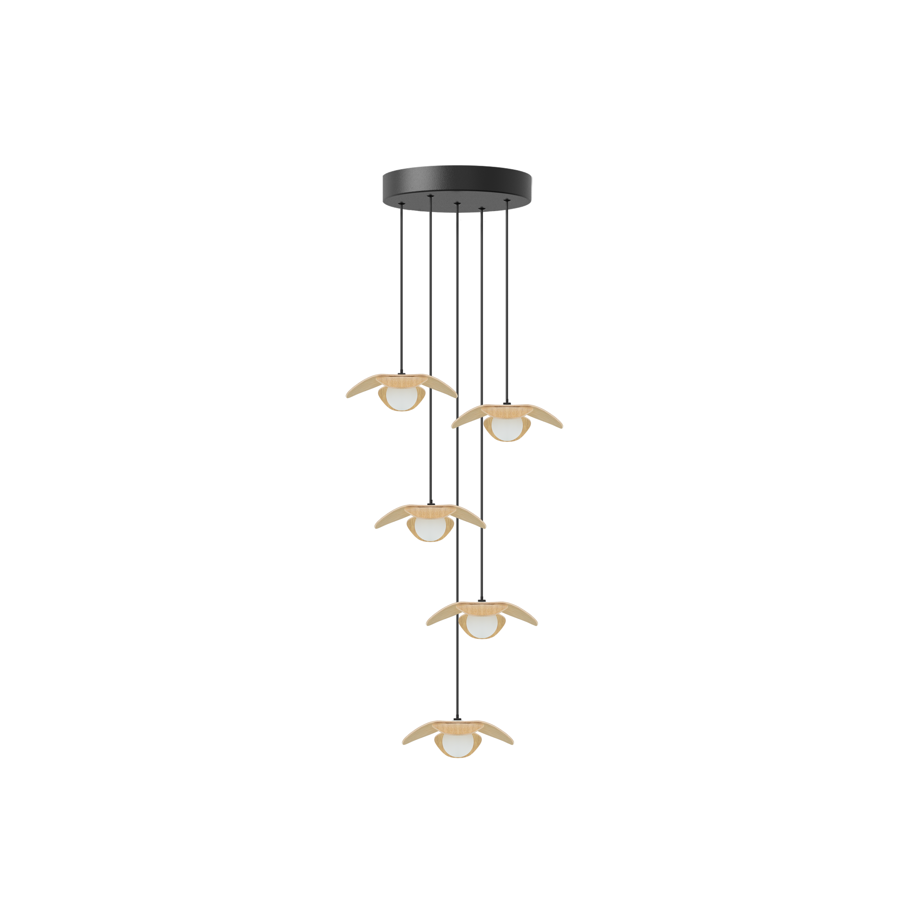 Forget Me Not Cluster 5 pendel med roset, egetræ • UMAGE