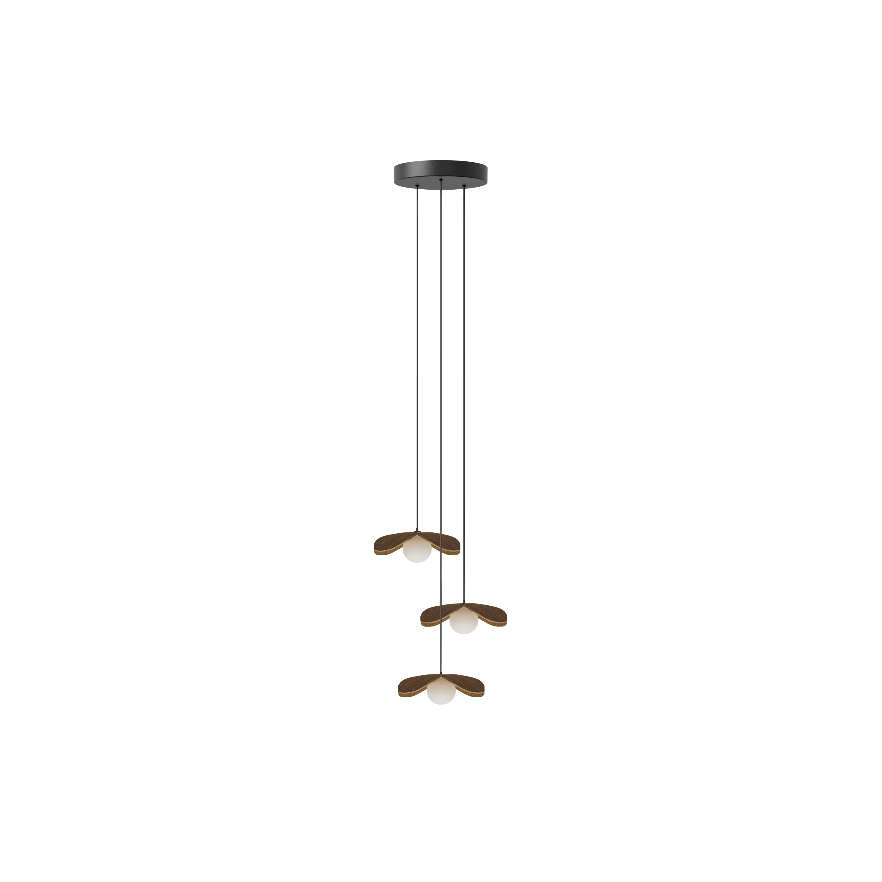 Forget Me Not Cluster 3 pendel med roset, mørk egetræ • UMAGE