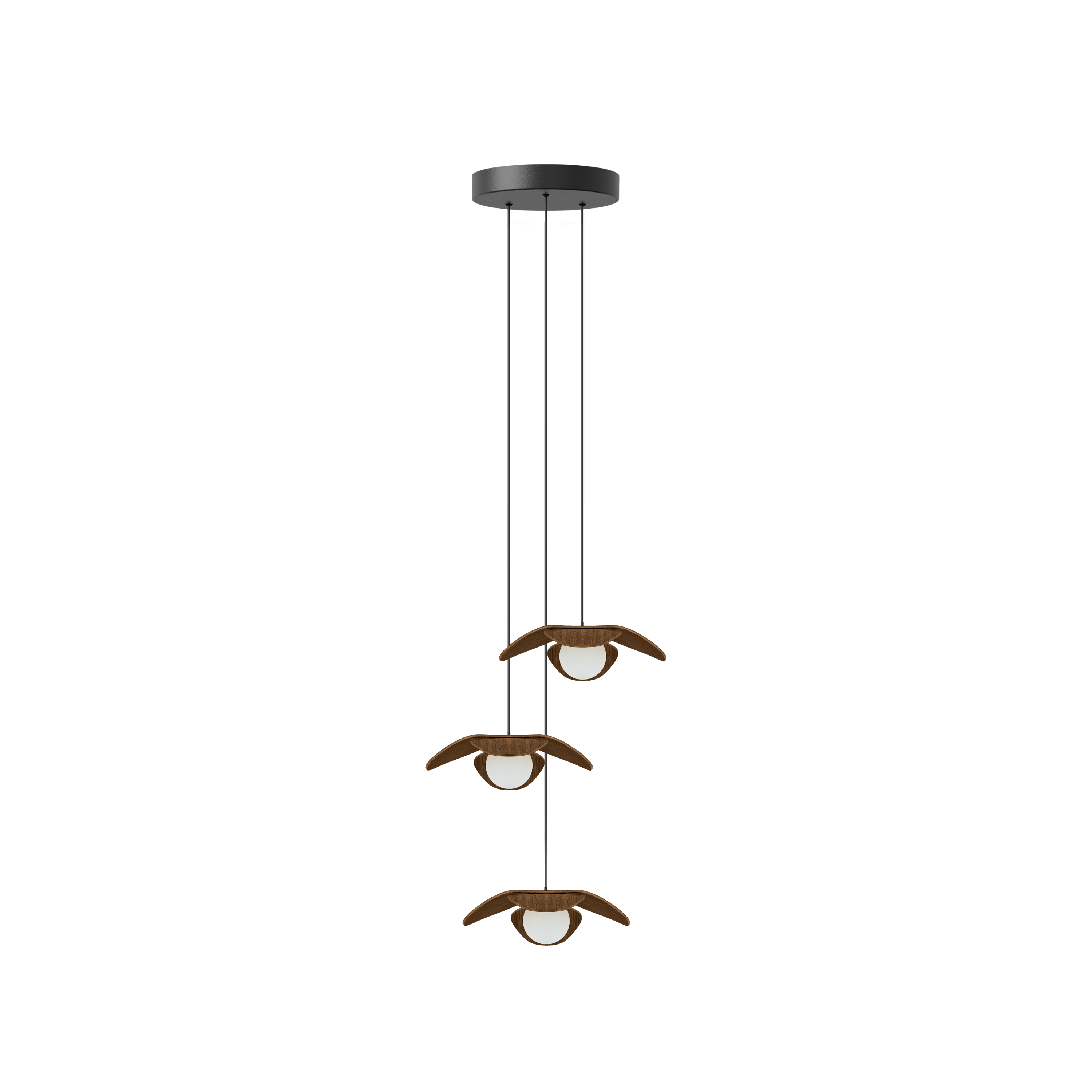 Forget Me Not Cluster 3 pendel med roset, mørk egetræ • UMAGE