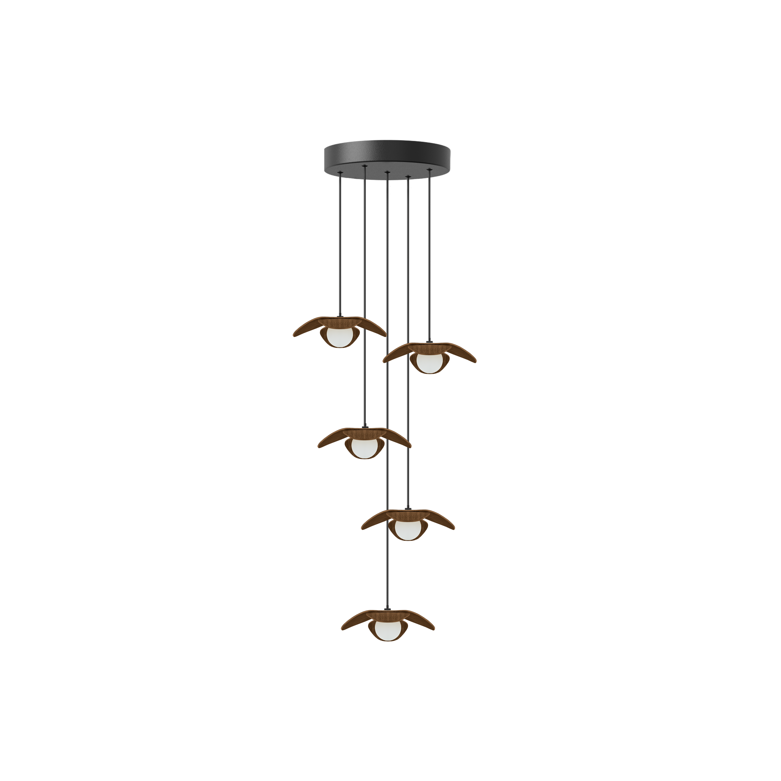 Forget Me Not Cluster 5 pendel med roset, mørk egetræ • UMAGE