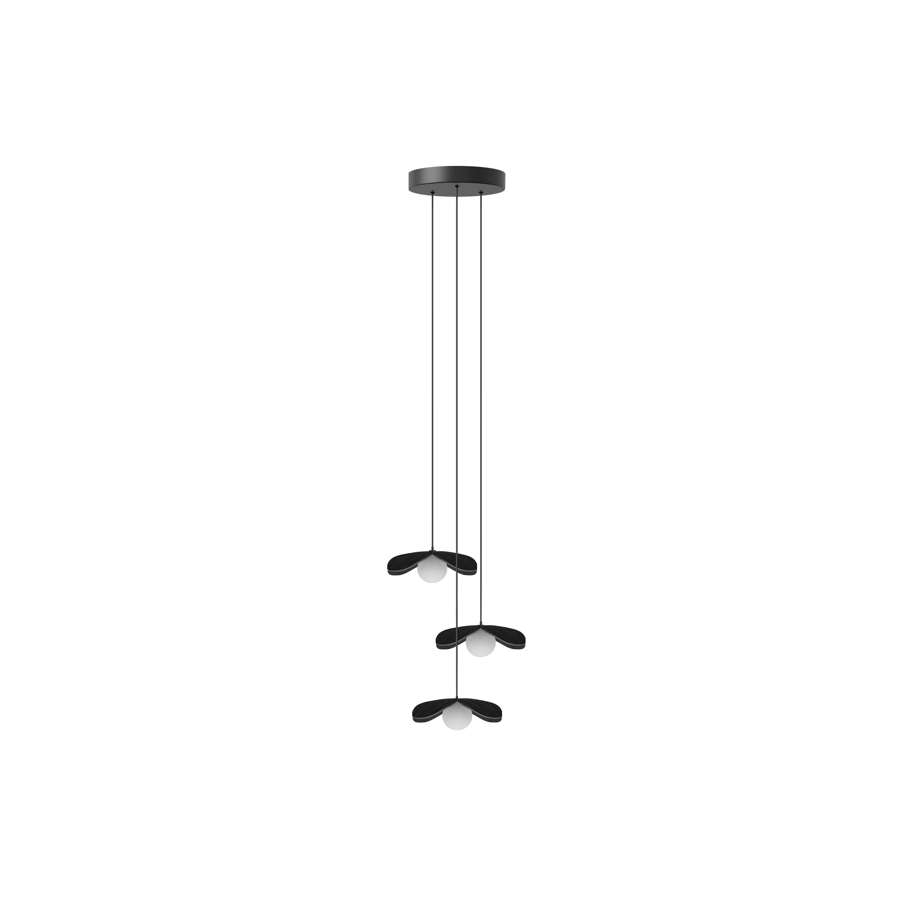 Forget Me Not Cluster 3 pendel med roset, sort egetræ • UMAGE