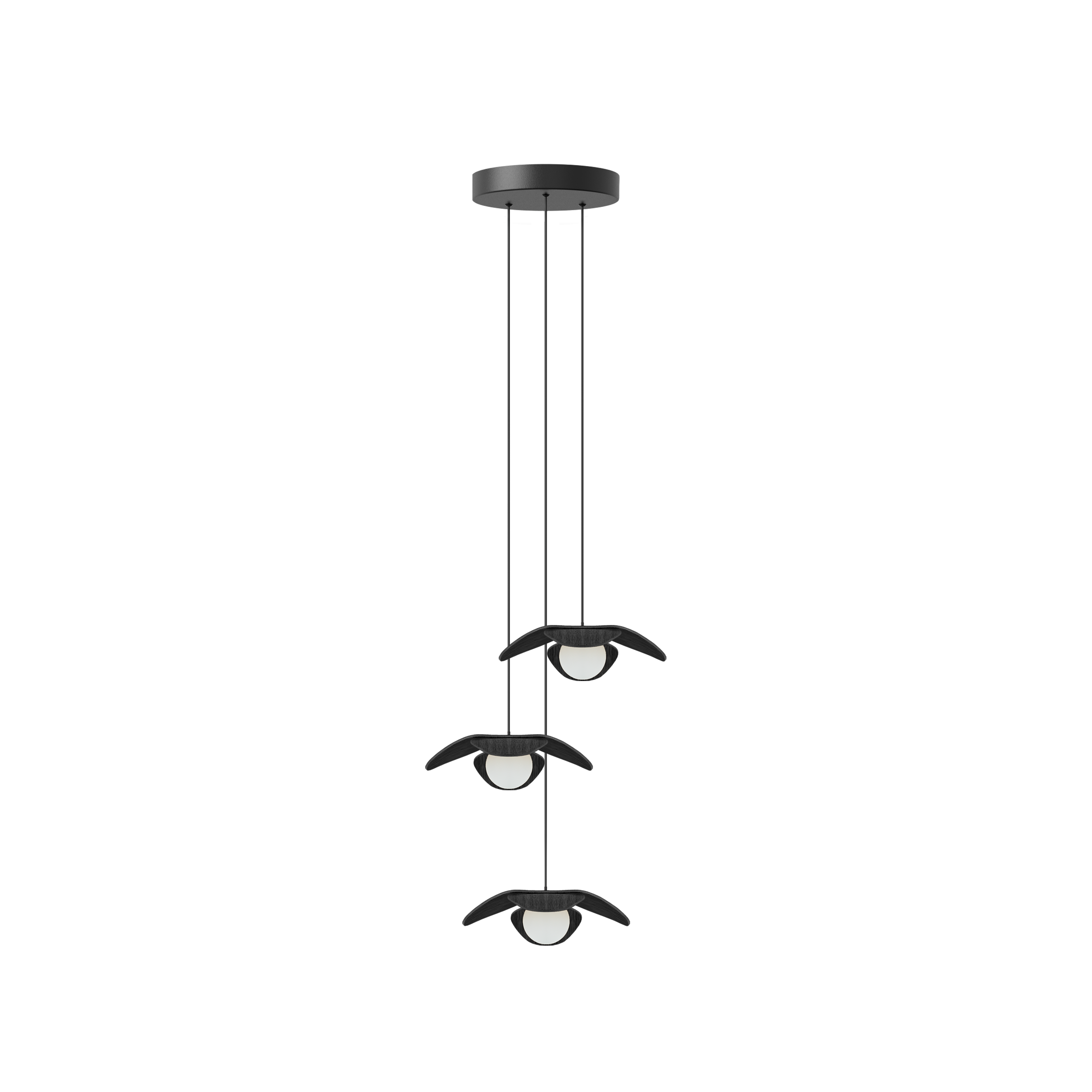 Forget Me Not Cluster 3 pendel med roset, sort egetræ • UMAGE