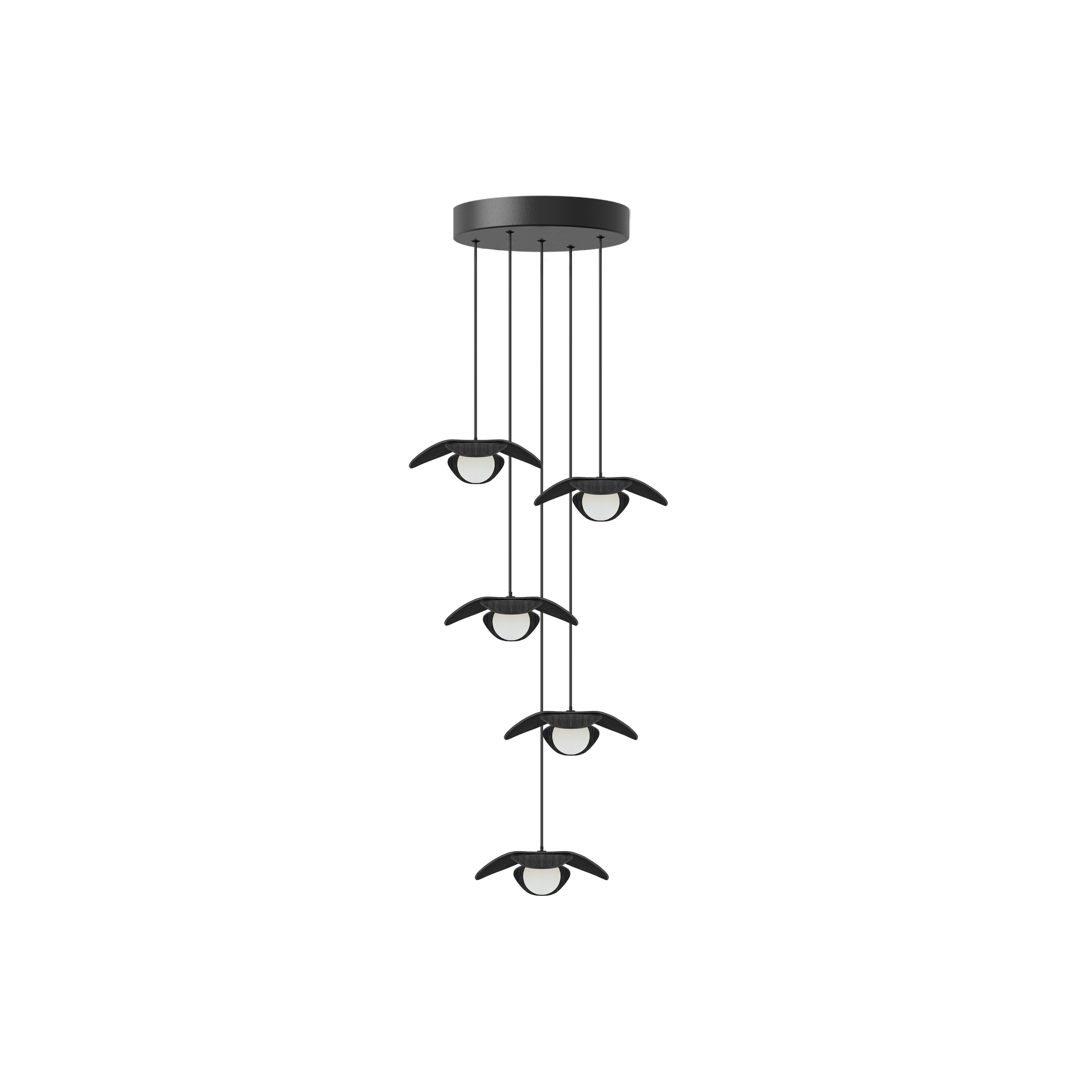 Forget Me Not Cluster 5 pendel med roset, sort egetræ • UMAGE