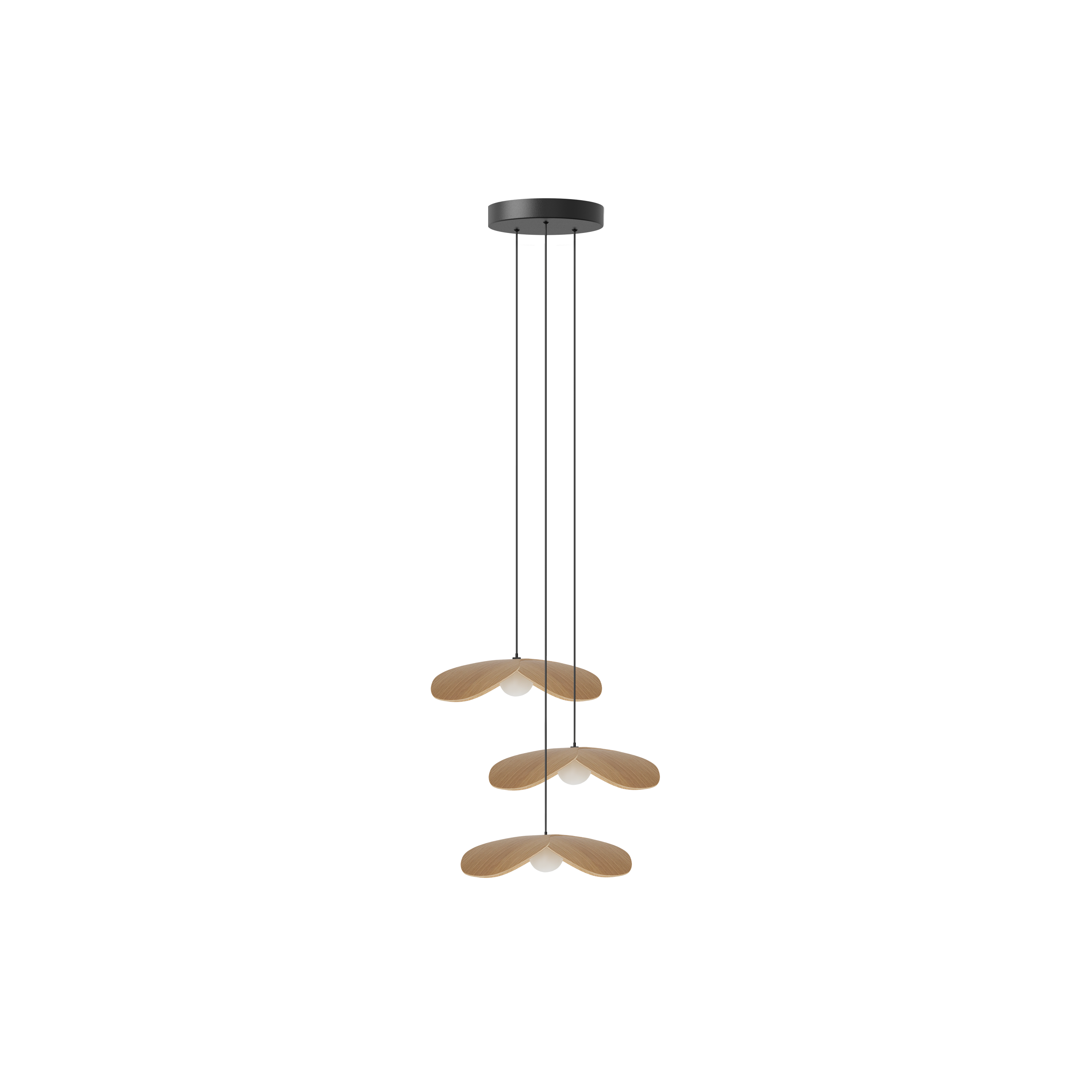 Forget Me Not Cluster 3 pendel med roset, egetræ • UMAGE