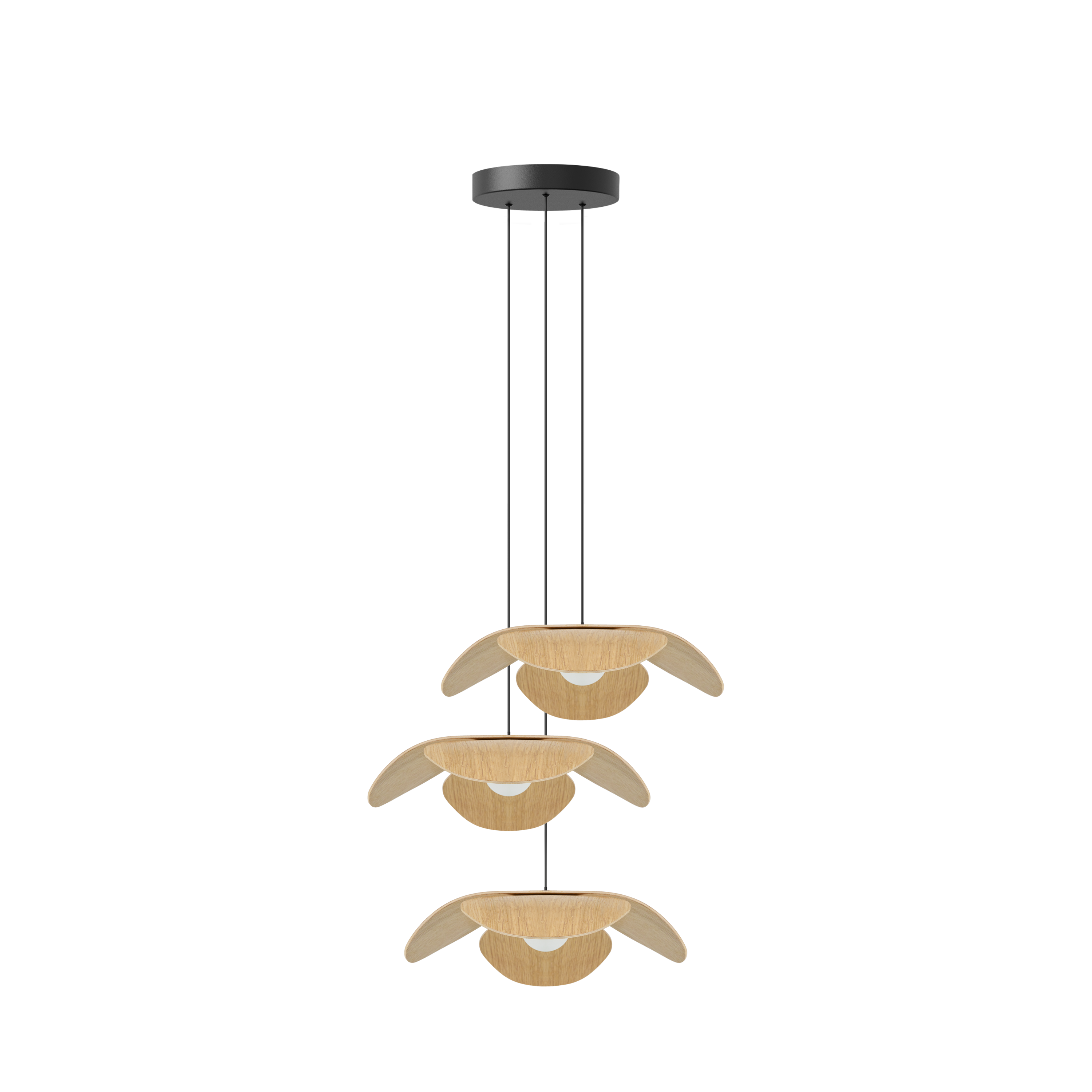 Forget Me Not Cluster 3 pendel med roset, egetræ • UMAGE