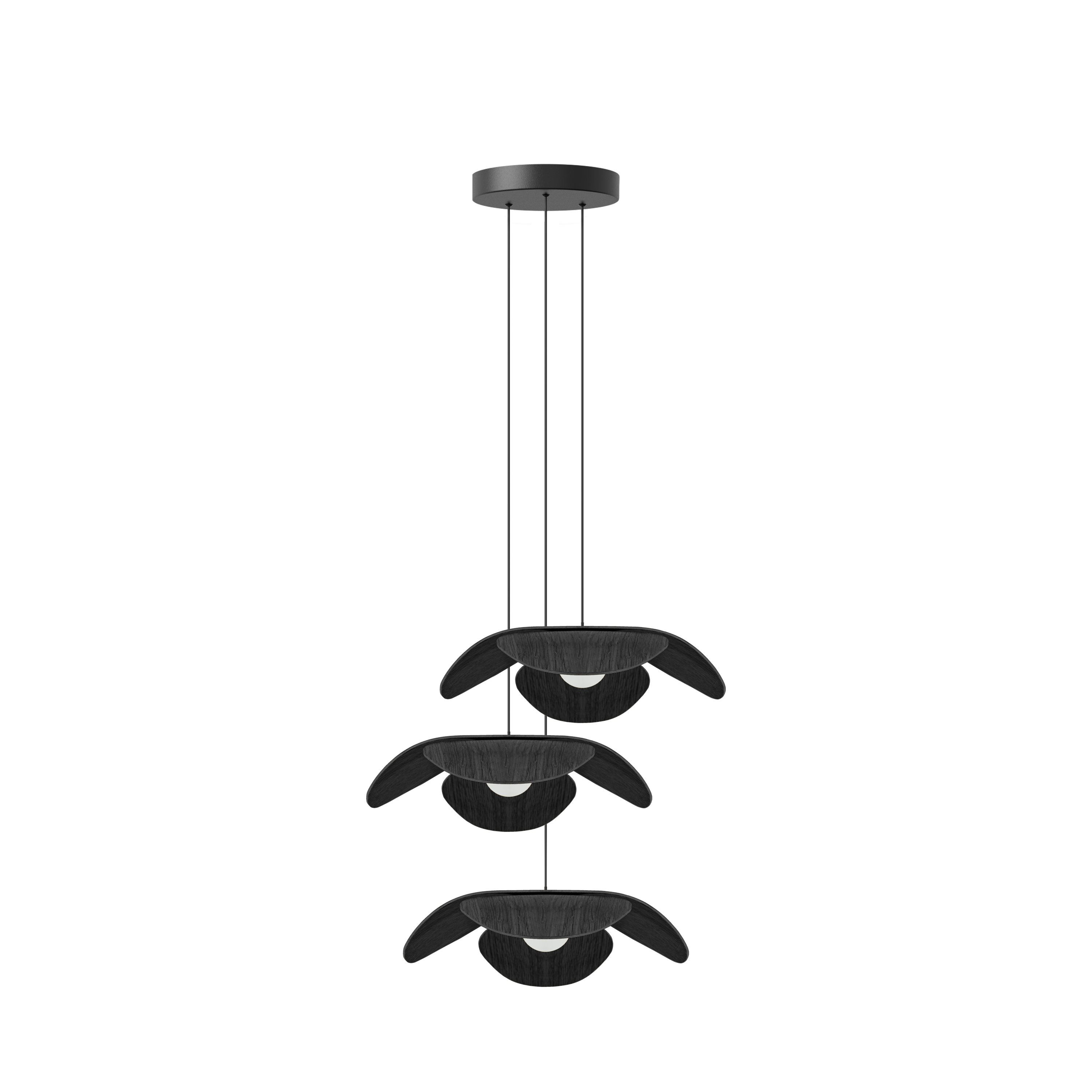 Forget Me Not Cluster 3 pendel med roset, sort egetræ • UMAGE