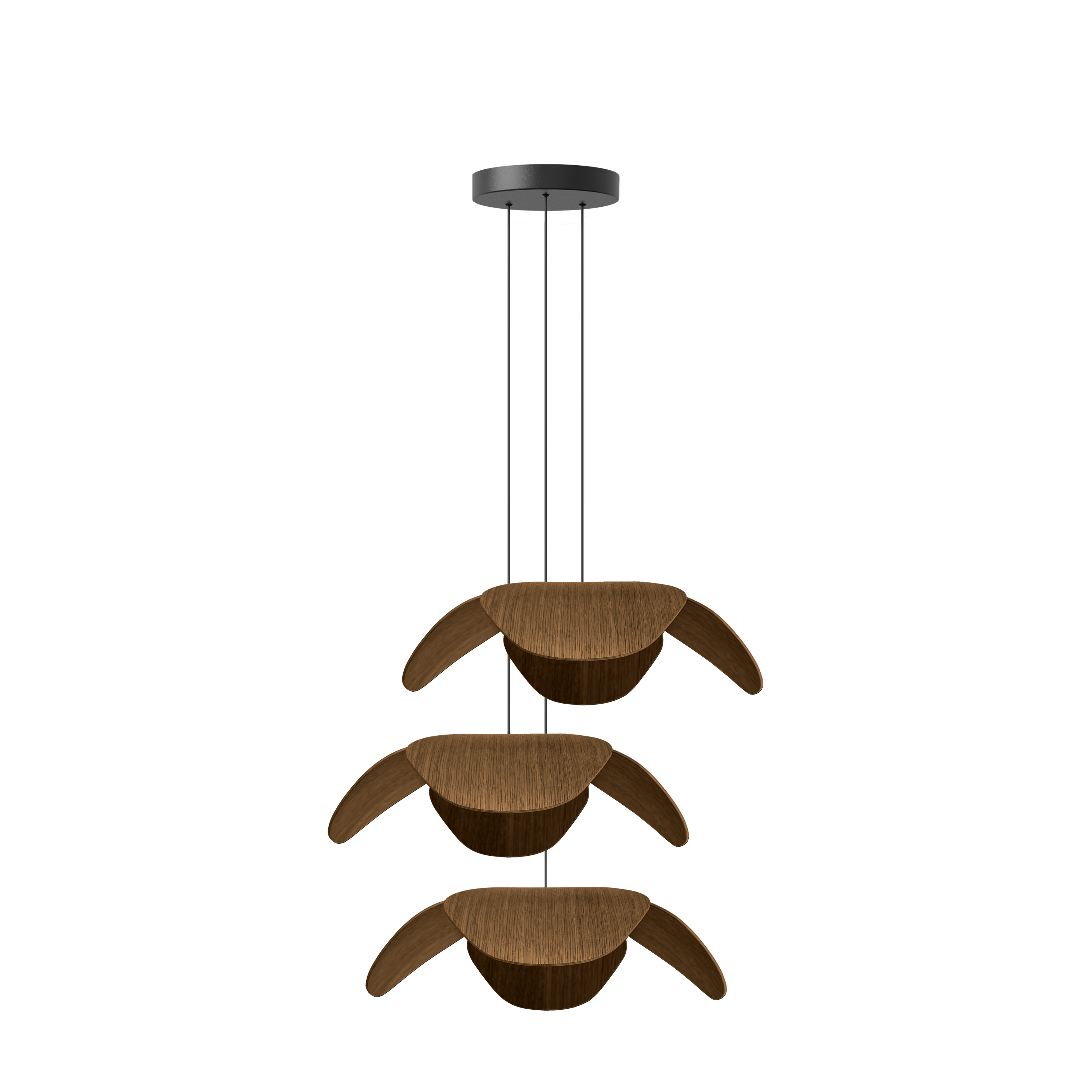 Forget Me Not Cluster 3 pendel med roset, mørk egetræ • UMAGE