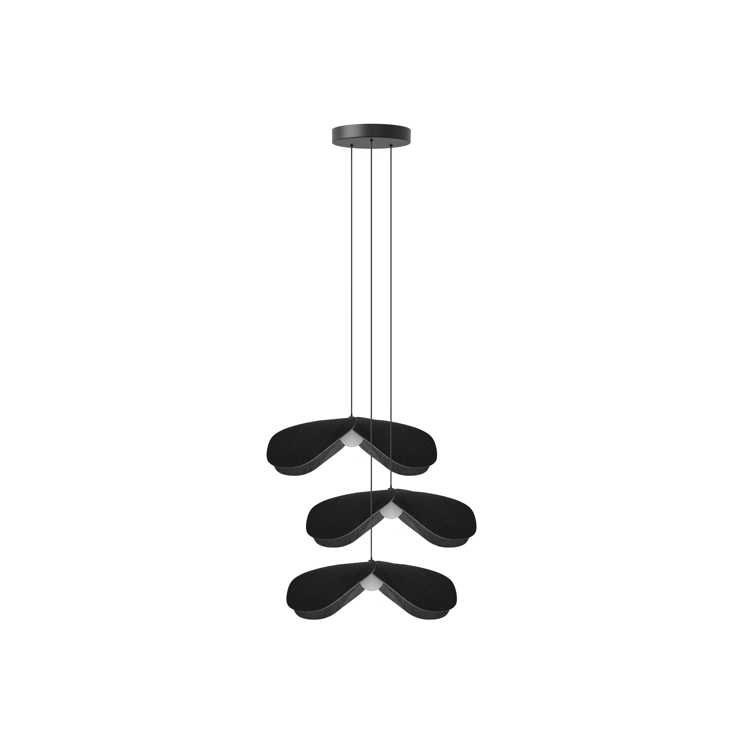 Forget Me Not Cluster 3 pendel med roset, sort egetræ • UMAGE