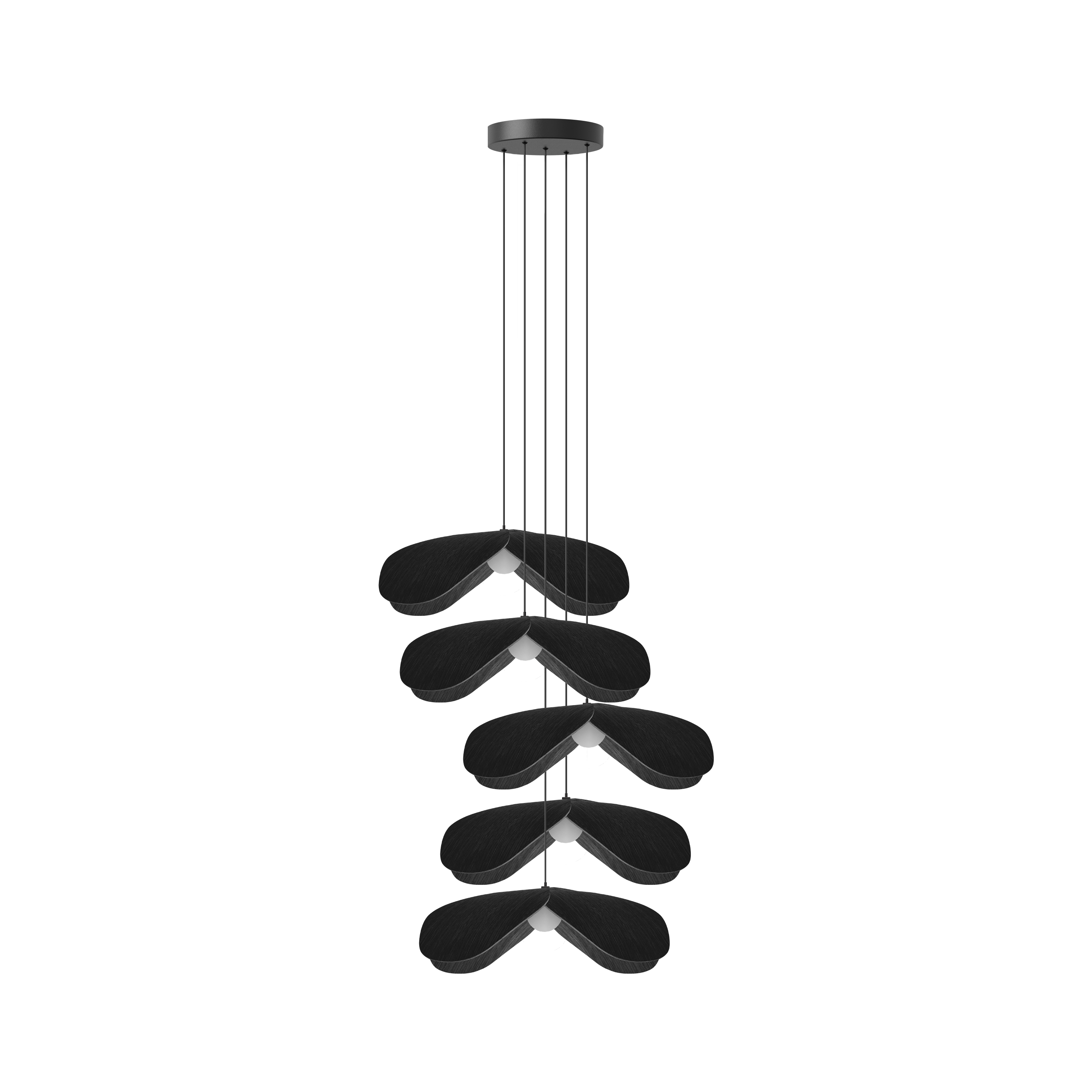 Forget Me Not Cluster 5 pendel med roset, sort egetræ • UMAGE