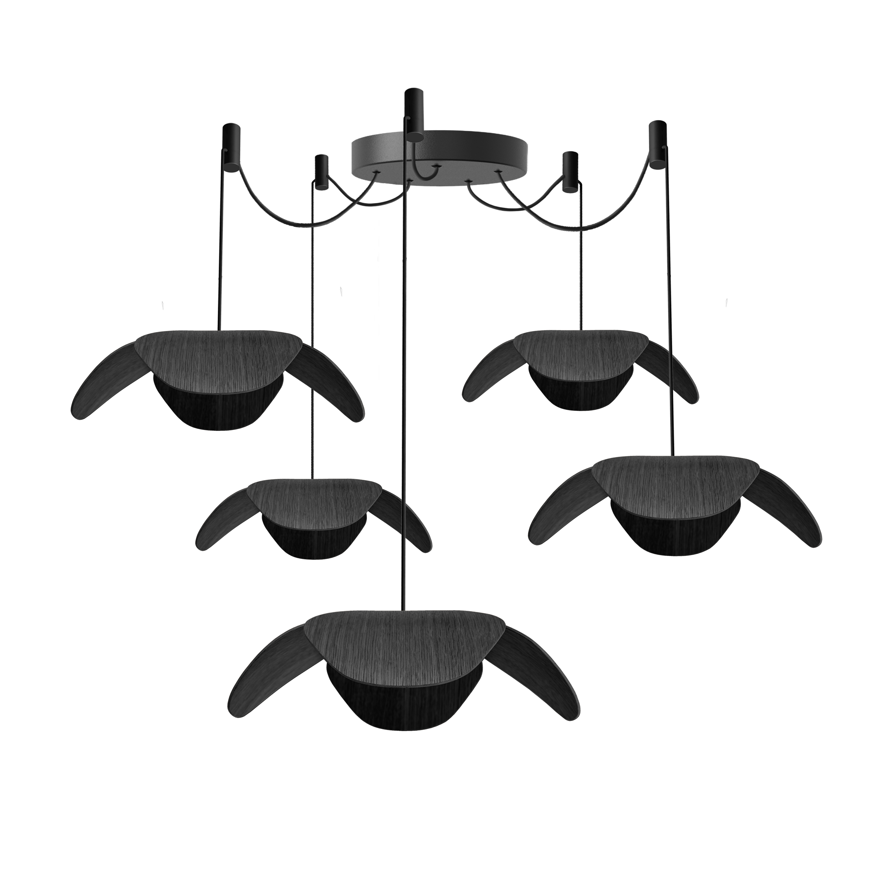 Forget Me Not Cluster 5 pendel med roset, sort egetræ • UMAGE