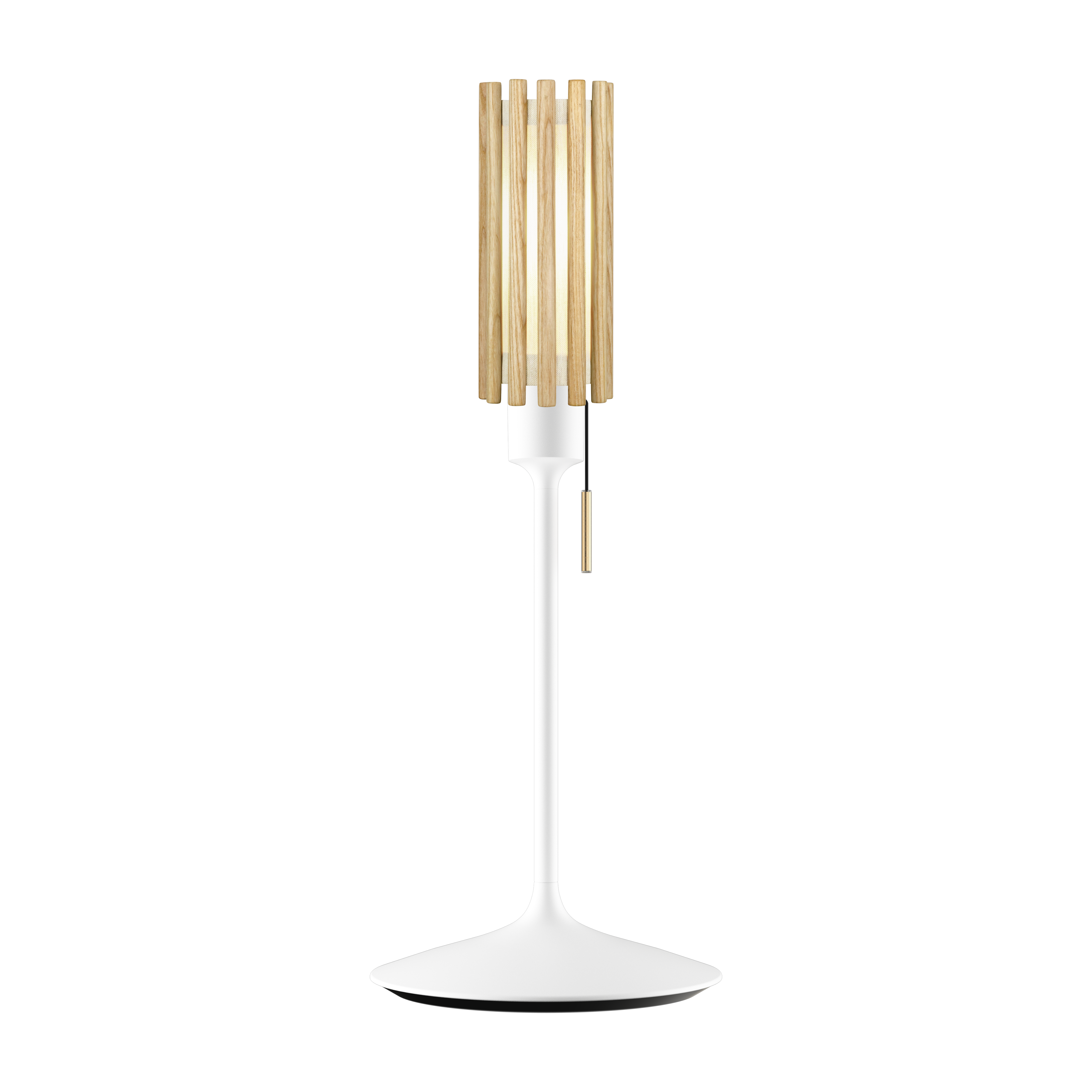 Komorebi Circle bordlampe, egetræ og hvid • UMAGE