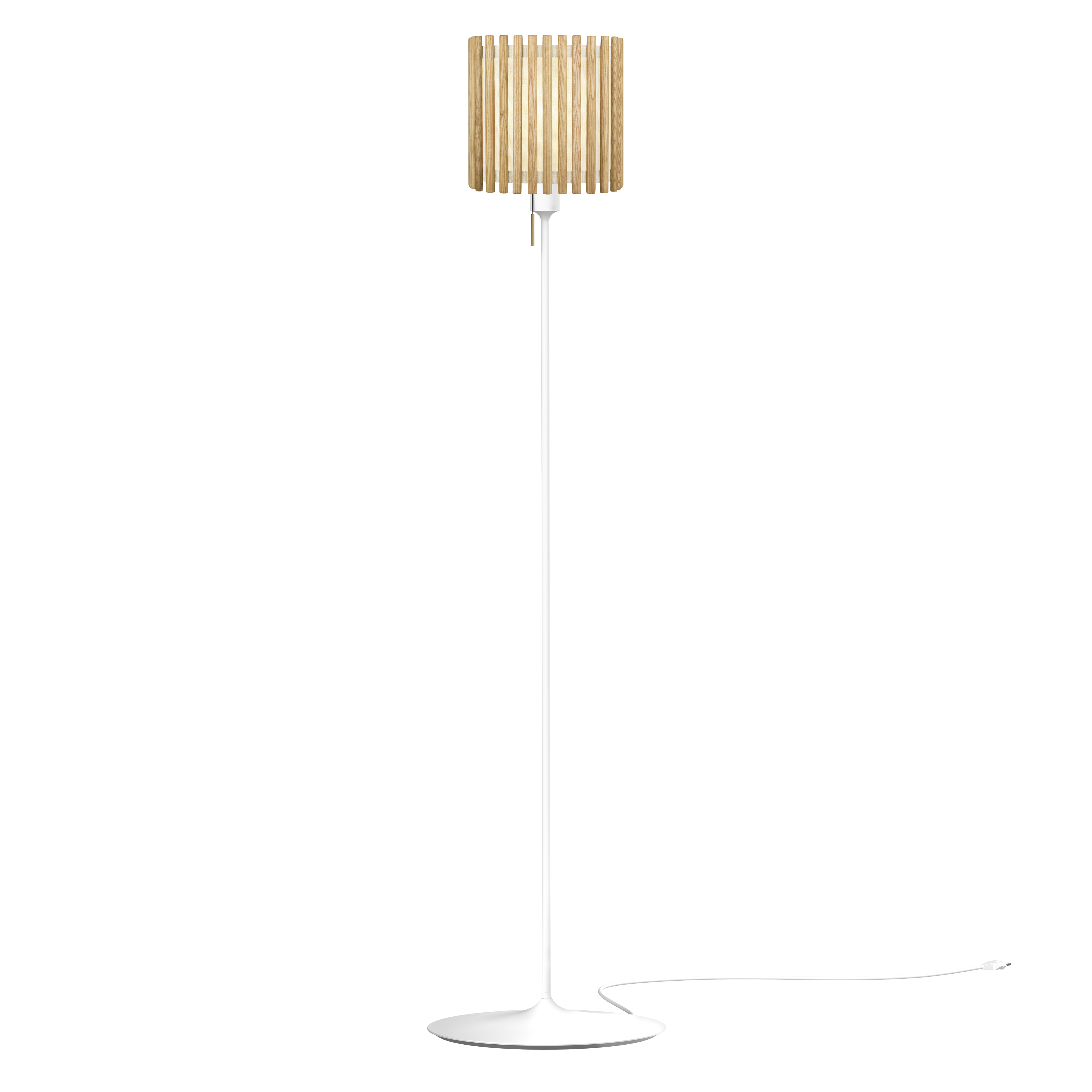 Komorebi Square gulvlampe, egetræ og hvid • UMAGE