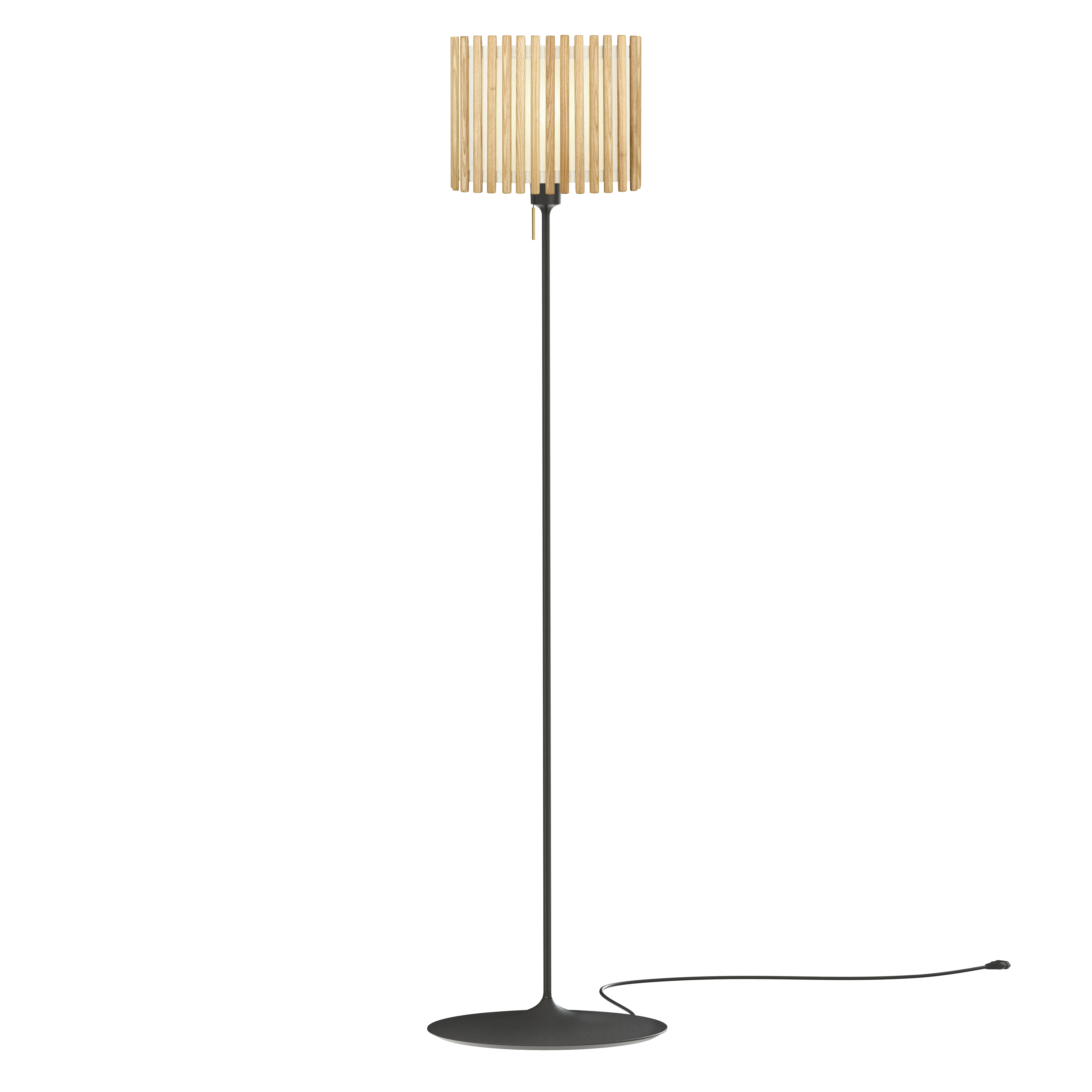 Komorebi Rectangular gulvlampe, egetræ og sort • UMAGE