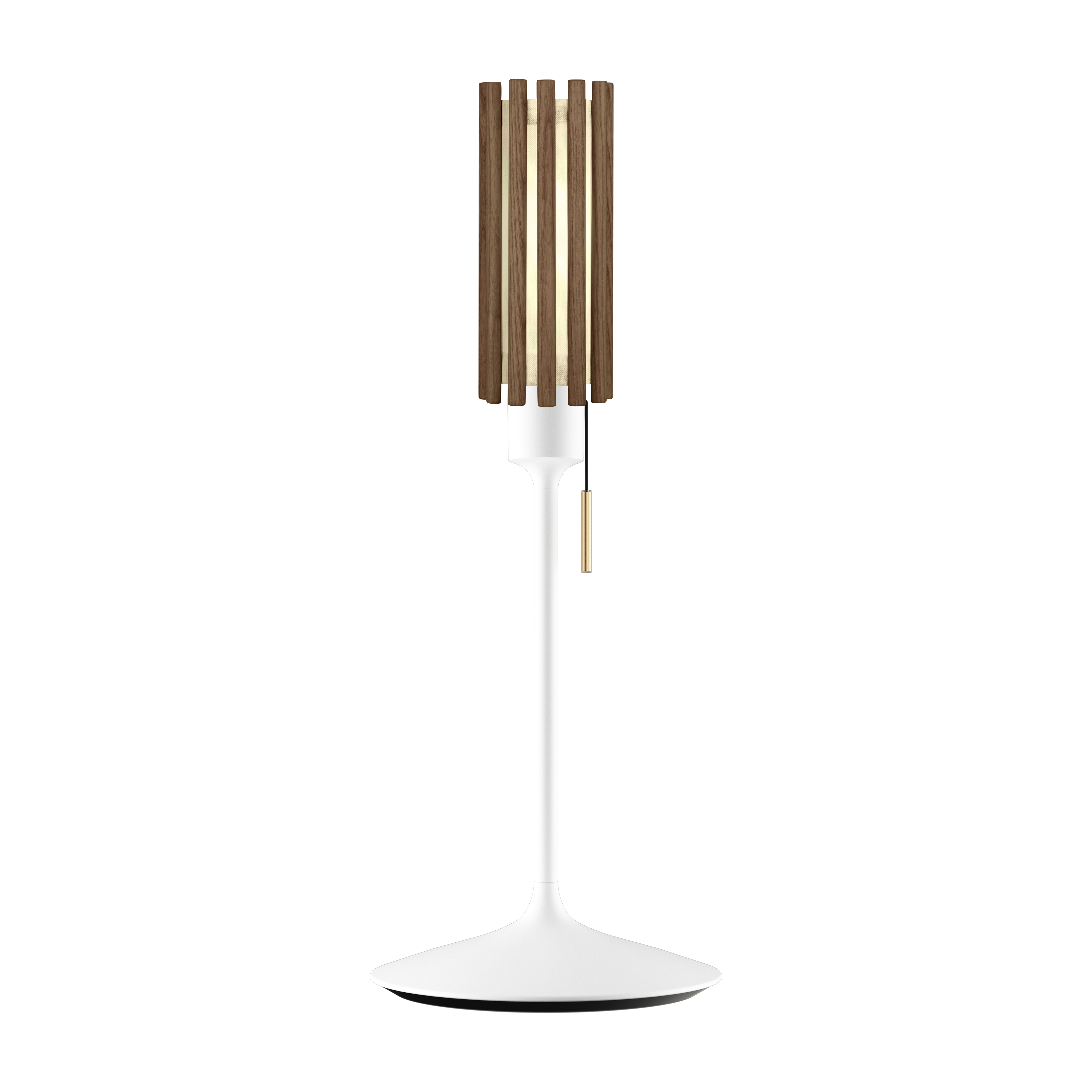 Komorebi Circle bordlampe, mørk egetræ og hvid • UMAGE