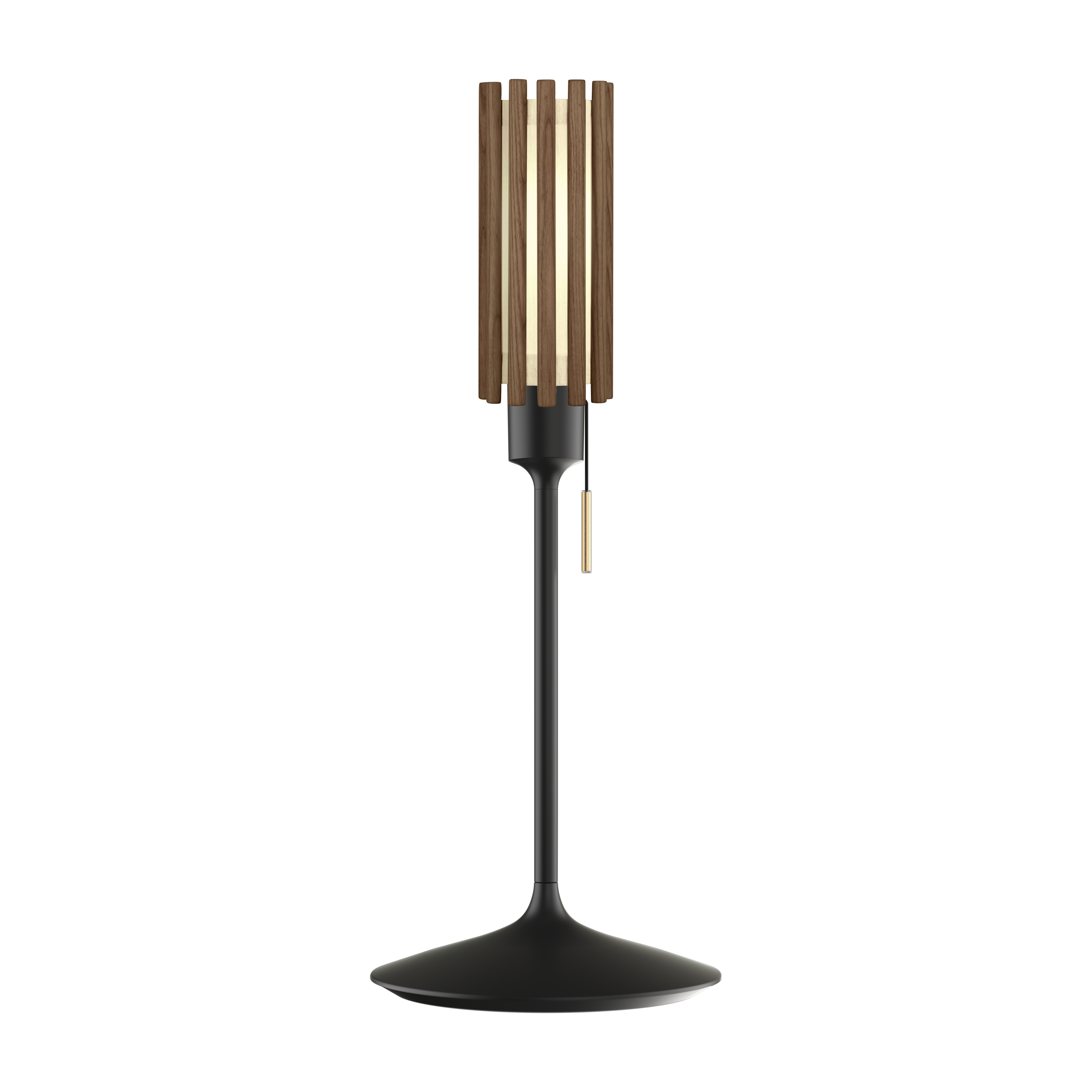 Komorebi Circle bordlampe, mørk egetræ og sort • UMAGE