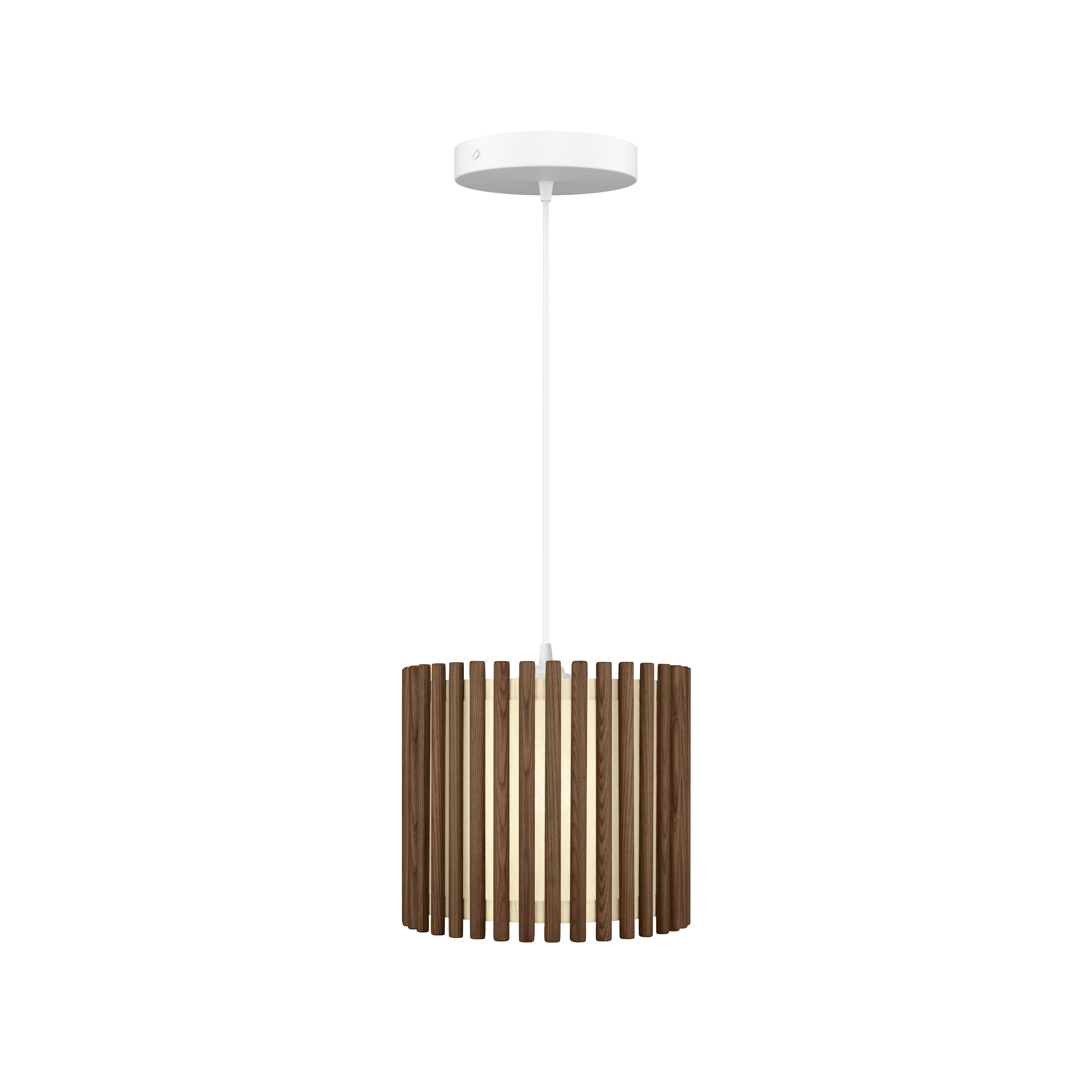 Komorebi Circle pendel, mørk egetræ og hvid • UMAGE