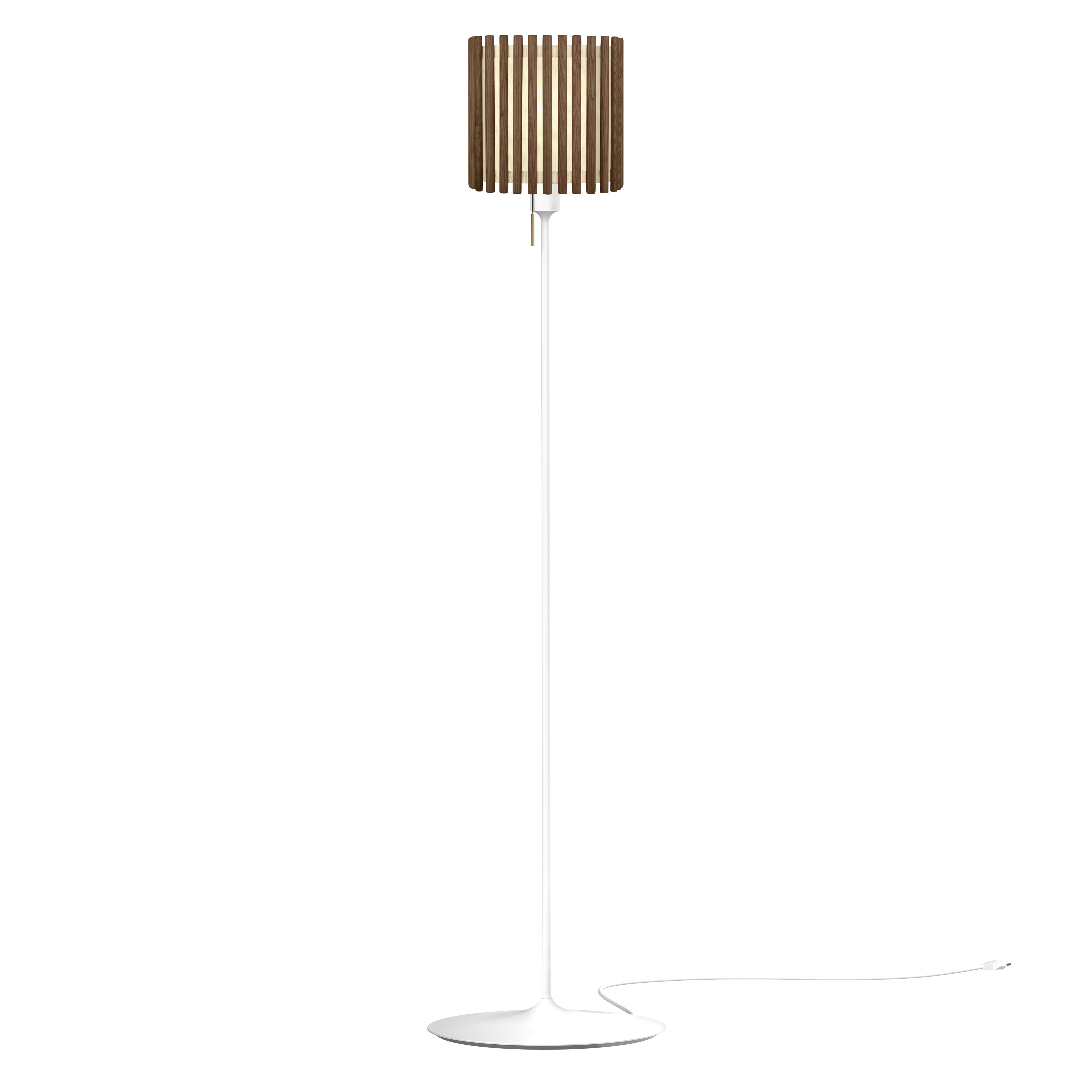 Komorebi Square gulvlampe, mørk egetræ og hvid • UMAGE