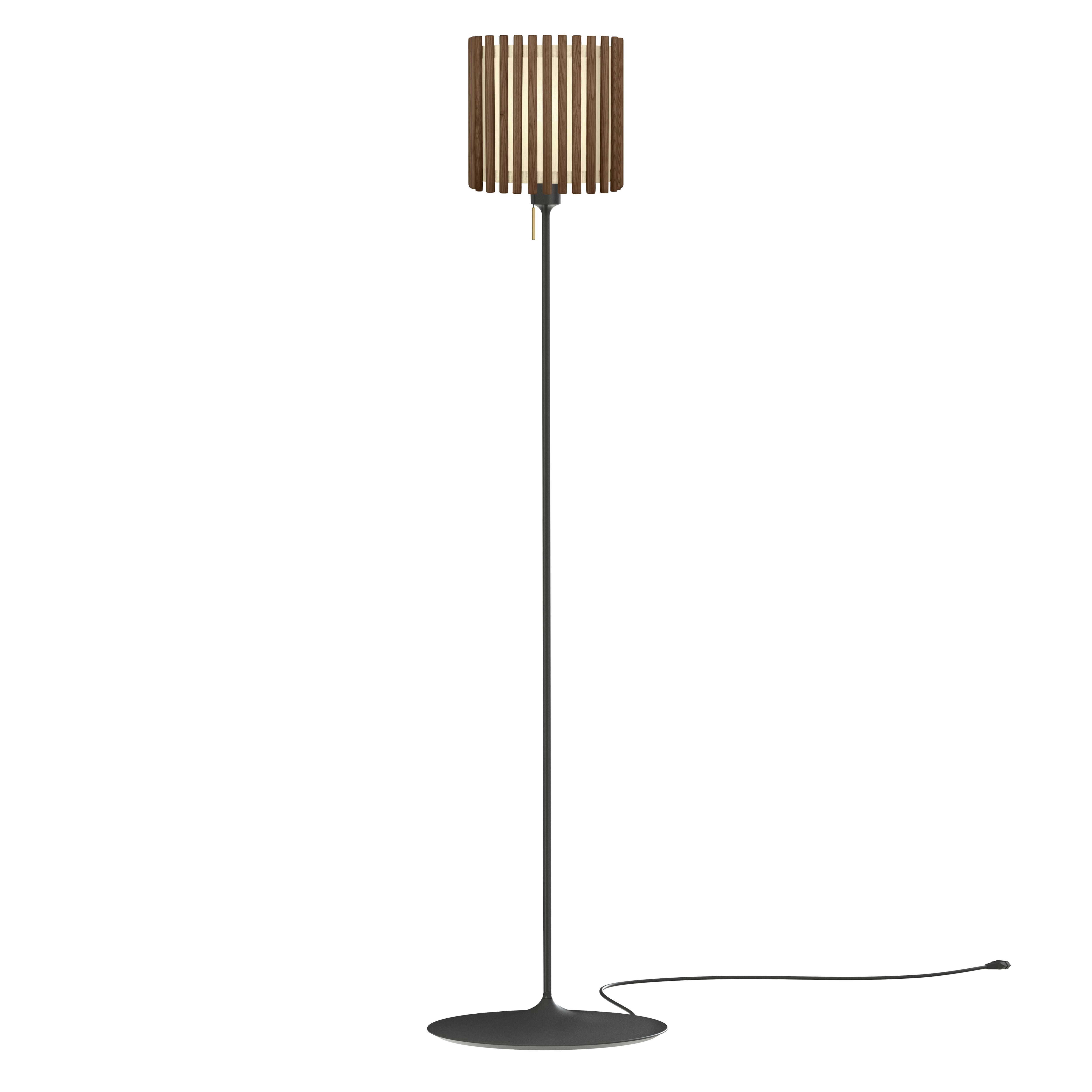 Komorebi Square gulvlampe, mørk egetræ og sort • UMAGE