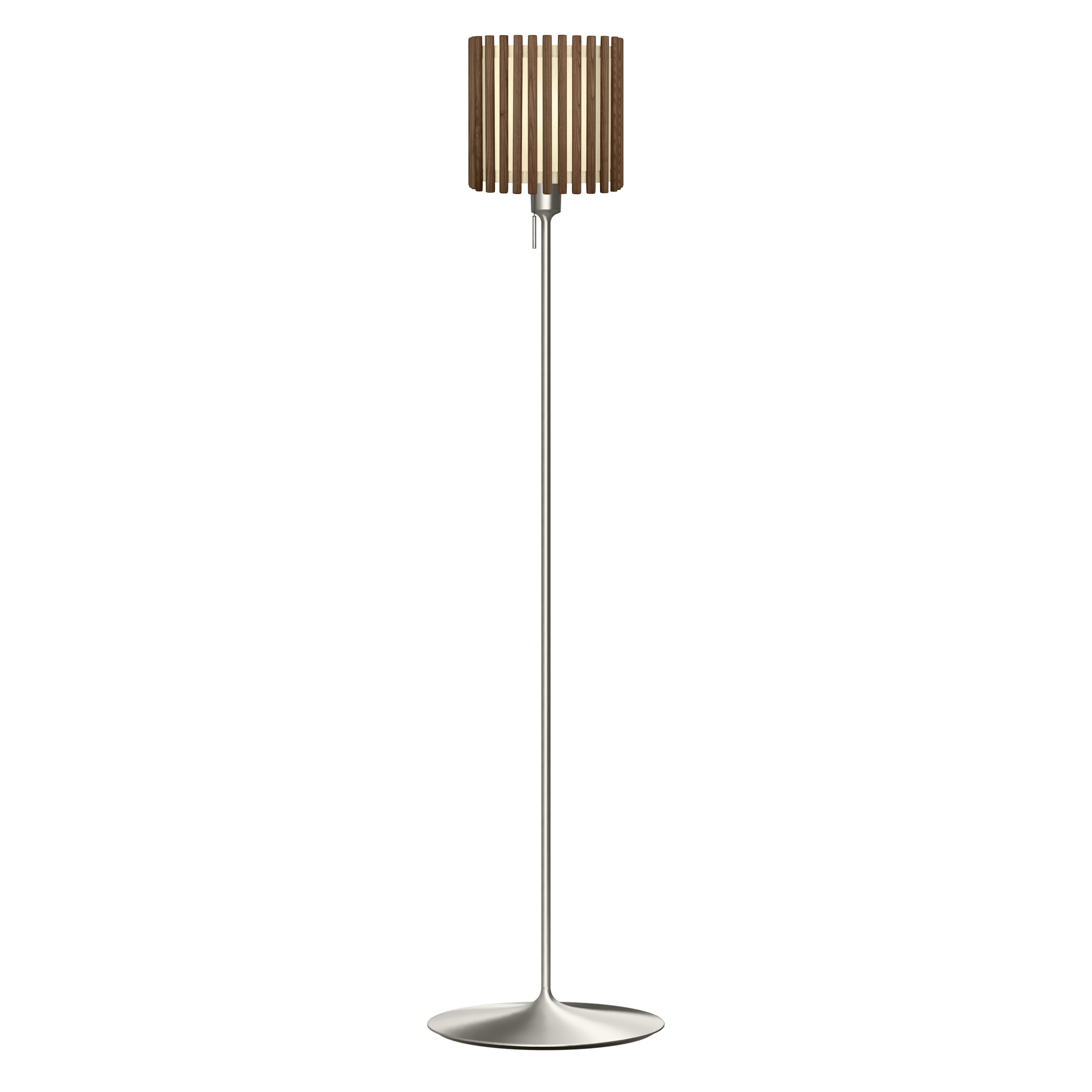 Komorebi Square gulvlampe, mørk egetræ og børstet stål look • UMAGE